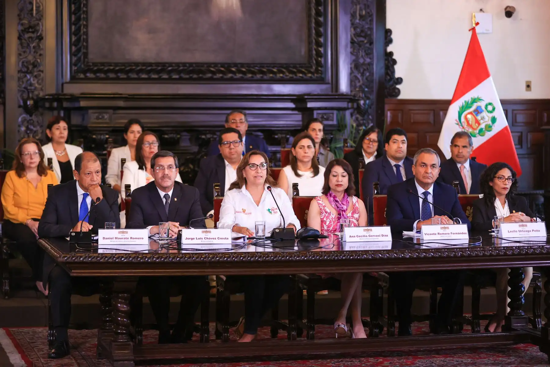 Conferencia de prensa de la presidenta Dina Boluarte y Ministros de Estado

Foto: ANDINA/Prensa Presidencia