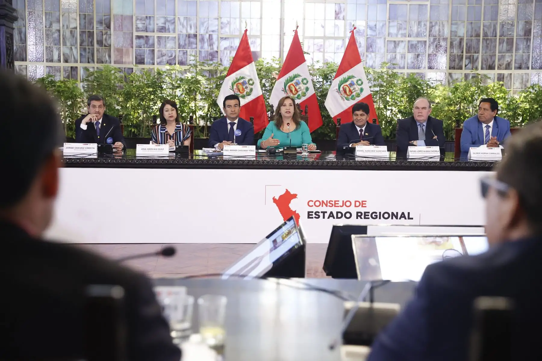 La presidenta de la República, Dina Boluarte, clausura el Consejo de Estado Regional, instancia destinada a resolver los problemas que aquejan a la población más vulnerable del país. Foto: ANDINA/ Prensa Presidencia