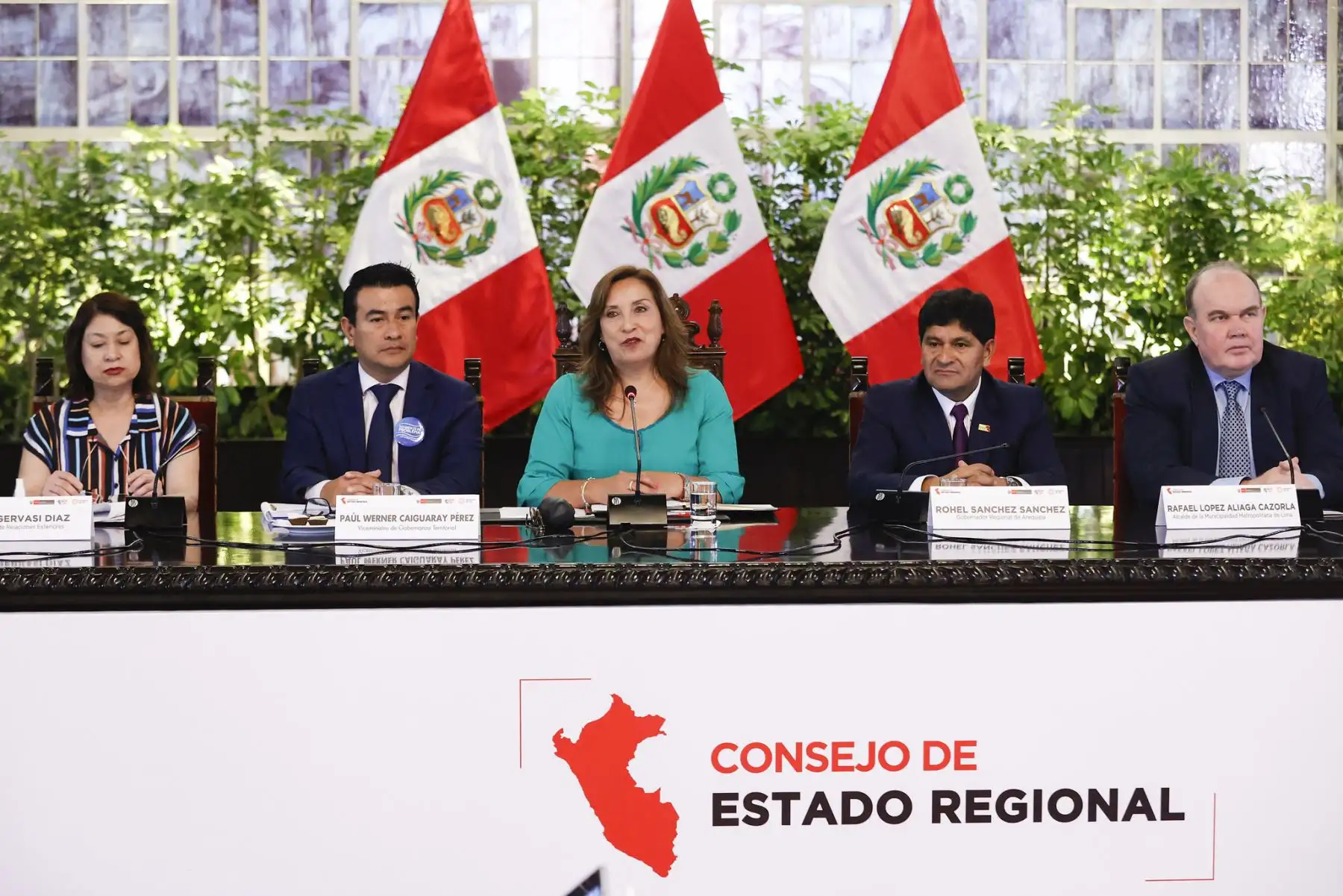 La presidenta de la República, Dina Boluarte, clausura el Consejo de Estado Regional, instancia destinada a resolver los problemas que aquejan a la población más vulnerable del país. Foto: ANDINA/ Prensa Presidencia