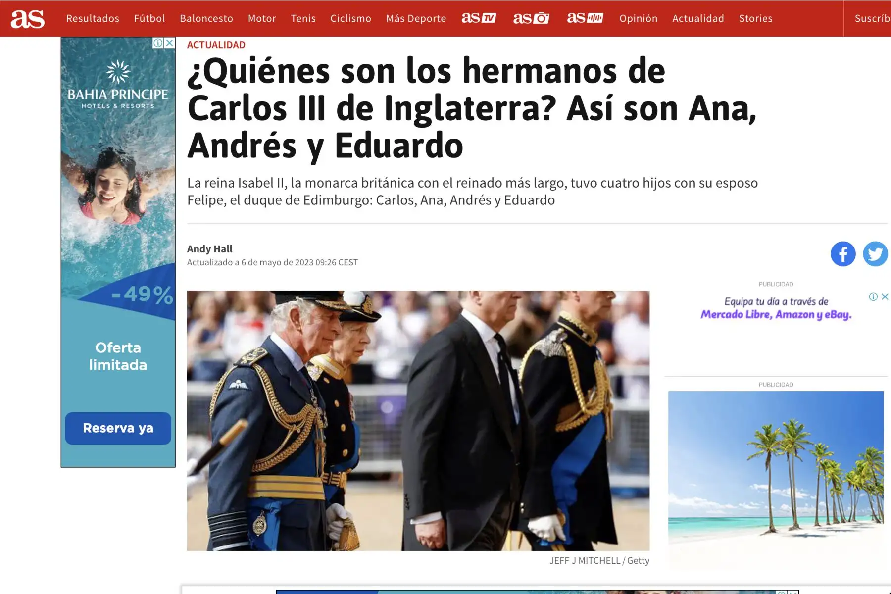 Los principales medios de comunicación del mundo estuvieron atentos a las ceremonia de coronación del Rey Carlos III Foto: Captura TV