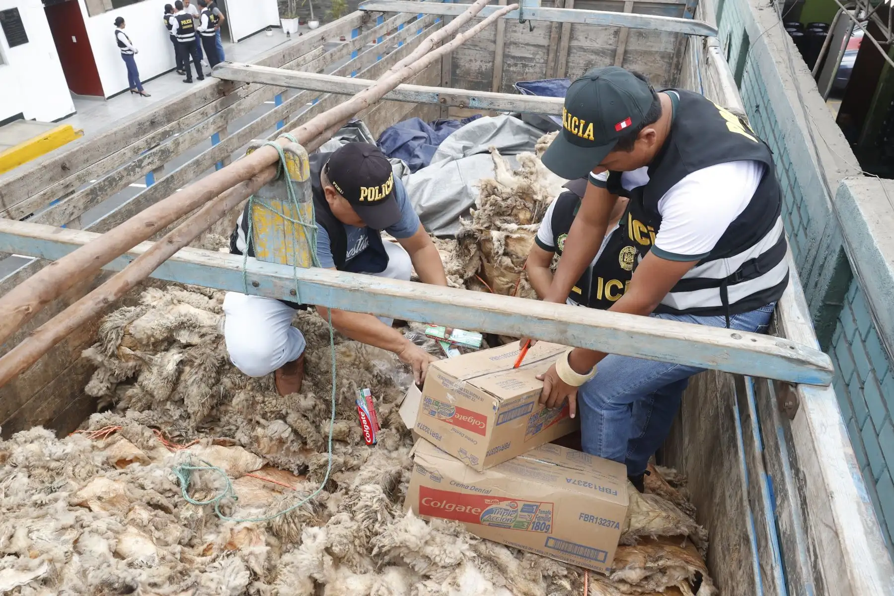 Incautan camión de placa Z2N805 en el puesto de control de Pucusana con contrabando de suero ovino, pasta dental, cepillos y café por la segunda fiscalía penal de Lima valorizados por un millón de soles.
Foto: ANDINA/Vidal Tarqui