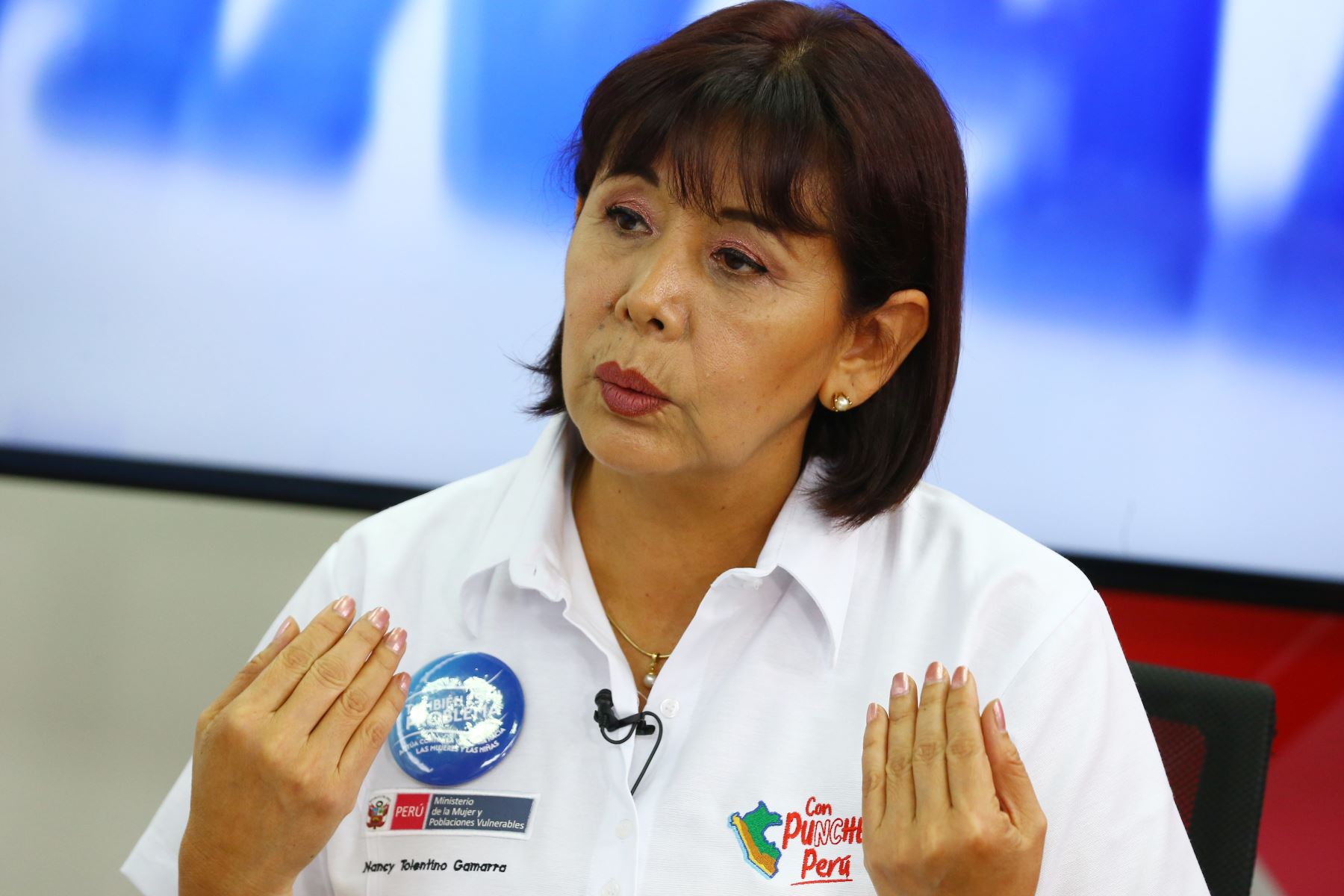 Ministra de la Mujer y Poblaciones Vulnerables, Nancy Tolentino Gamarra. Foto: ANDINA/Eddy Ramos