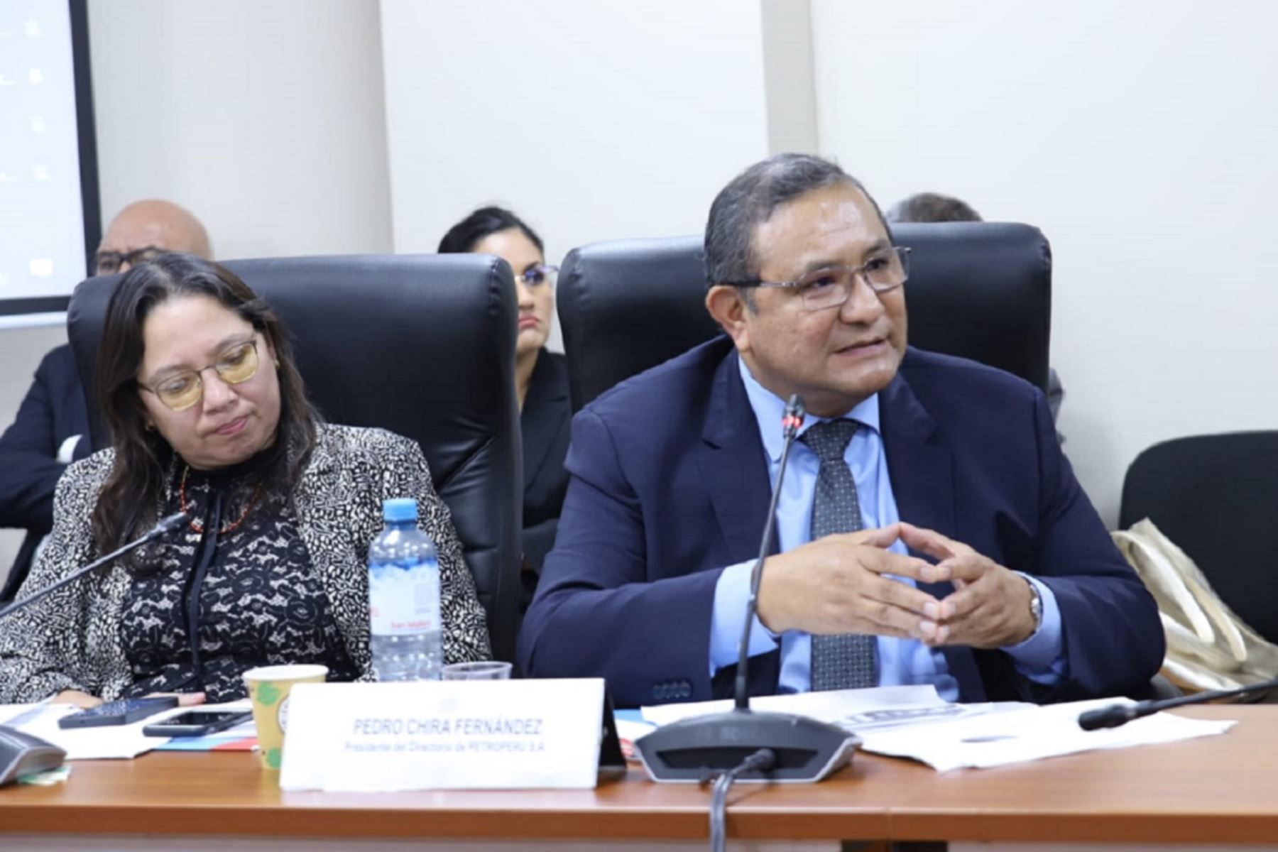 Presidente del Directorio de Petroperú, Pedro Chira Fernández, se presentó ante la Comisión de Presupuesto del Congreso de la República. Foto: Cortesía.