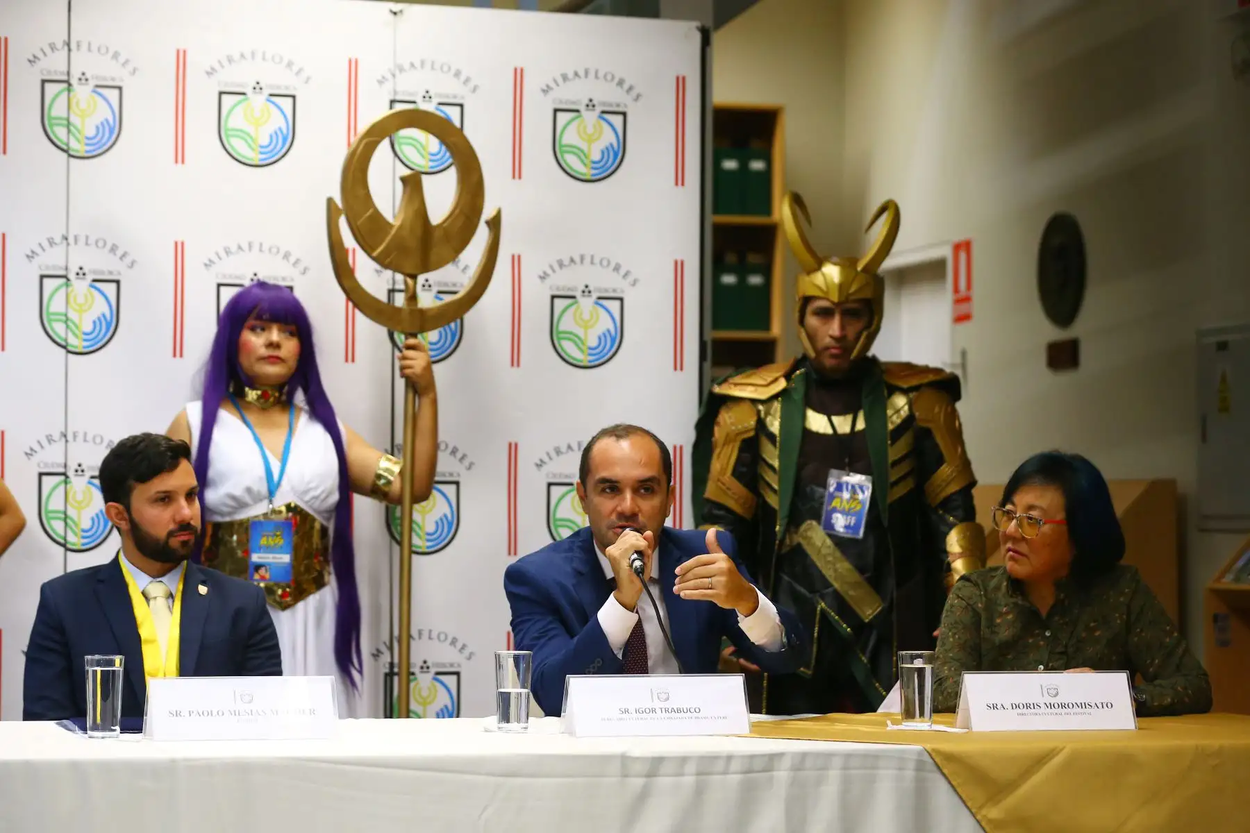Lanzamiento del II Festival de la Historietas denominado Mundo Joven que se realizará del 20 al 30 de mayo en el parque Kennedy de Miraflores. En la imagen, conferencia de prensa, con la participación del Sr.  Igor Trabuco, agregado cultural de la Embajada de Brasil en Perú.
Foto: ANDINA/ Eddy Ramos