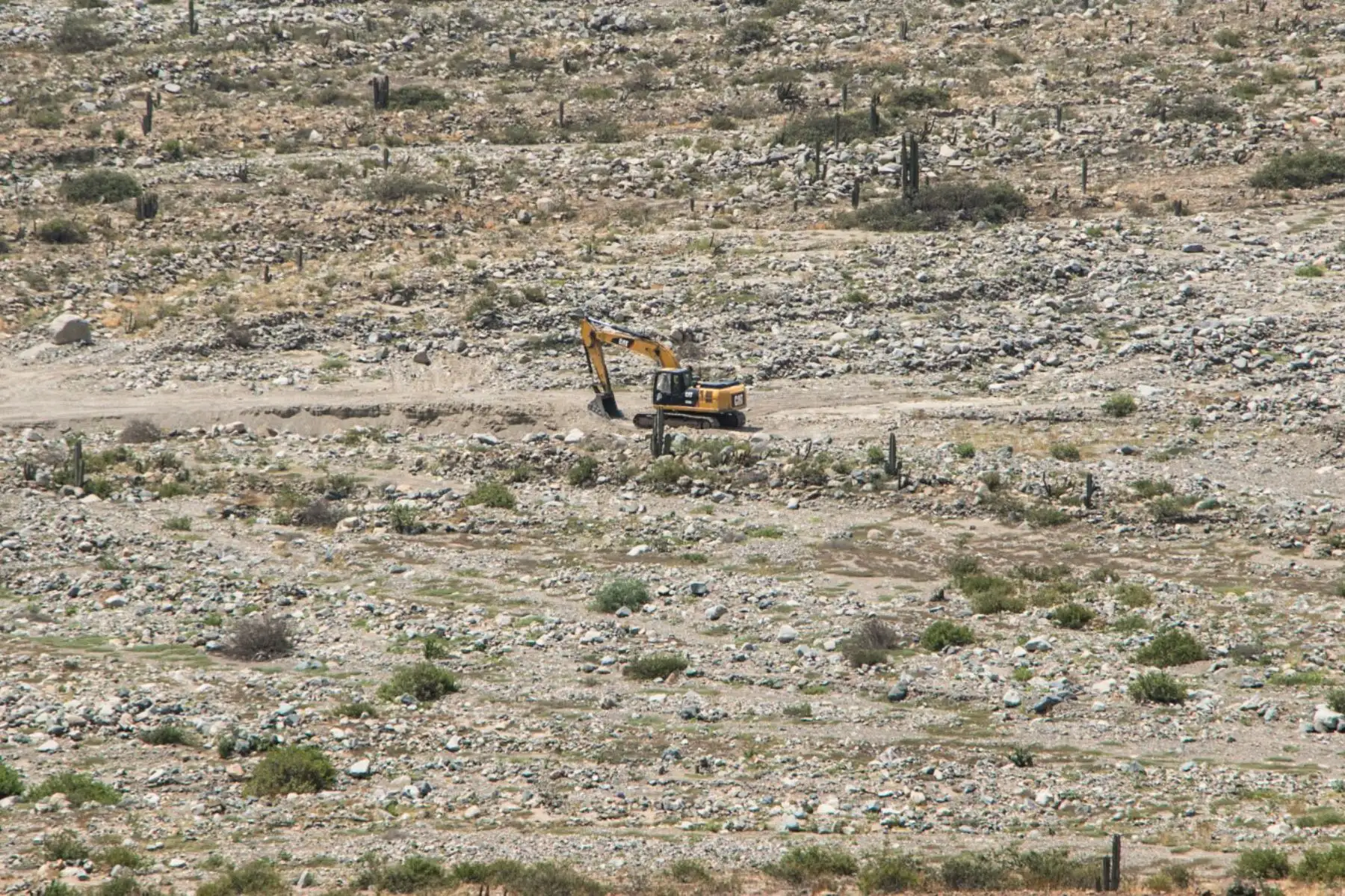 Los especialistas verificaron la instalación de infraestructura de cantera para extracción de material de construcción con fines de su posterior venta en el área intangible de la referida zona arqueológica, que corresponde al área XXIII La Carbonera y Quebrada Alto de Guitarra.También se han removido los terrenos que contienen evidencias arqueológicas de época prehispánica de más de 10,000 años. Los arqueólogos de la DDC también registraron maquinaria pesada, con la que realizaban la extracción del material