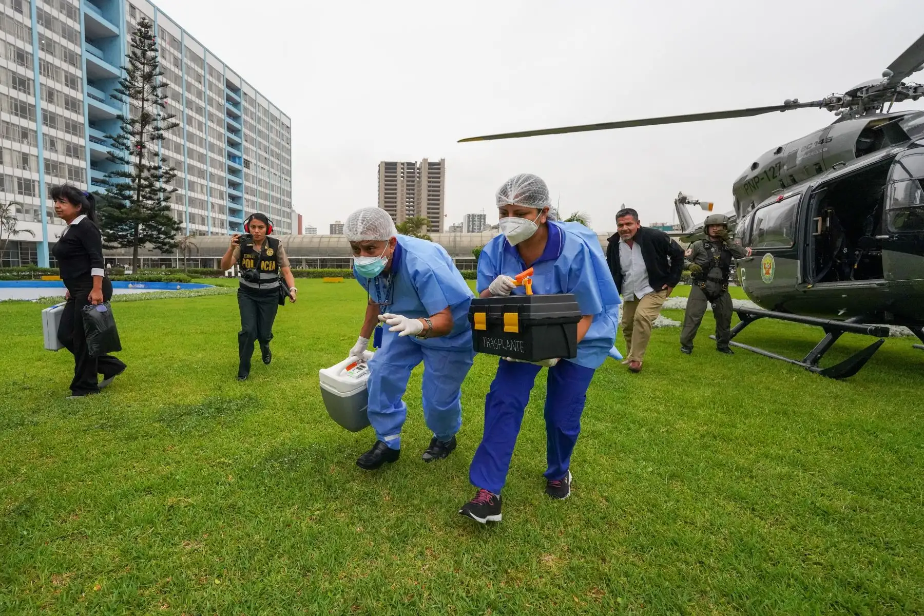 El donante es un varón que perdió la vida tras un accidente de tránsito. La remoción de los órganos inició durante la madrugada y estuvo a cargo del personal médico y asistencial de los hospitales Almenara, Rebagliati y el Instituto Nacional Cardiovascular (Incor) de EsSalud. 
Foto: ANDINA/EsSalud