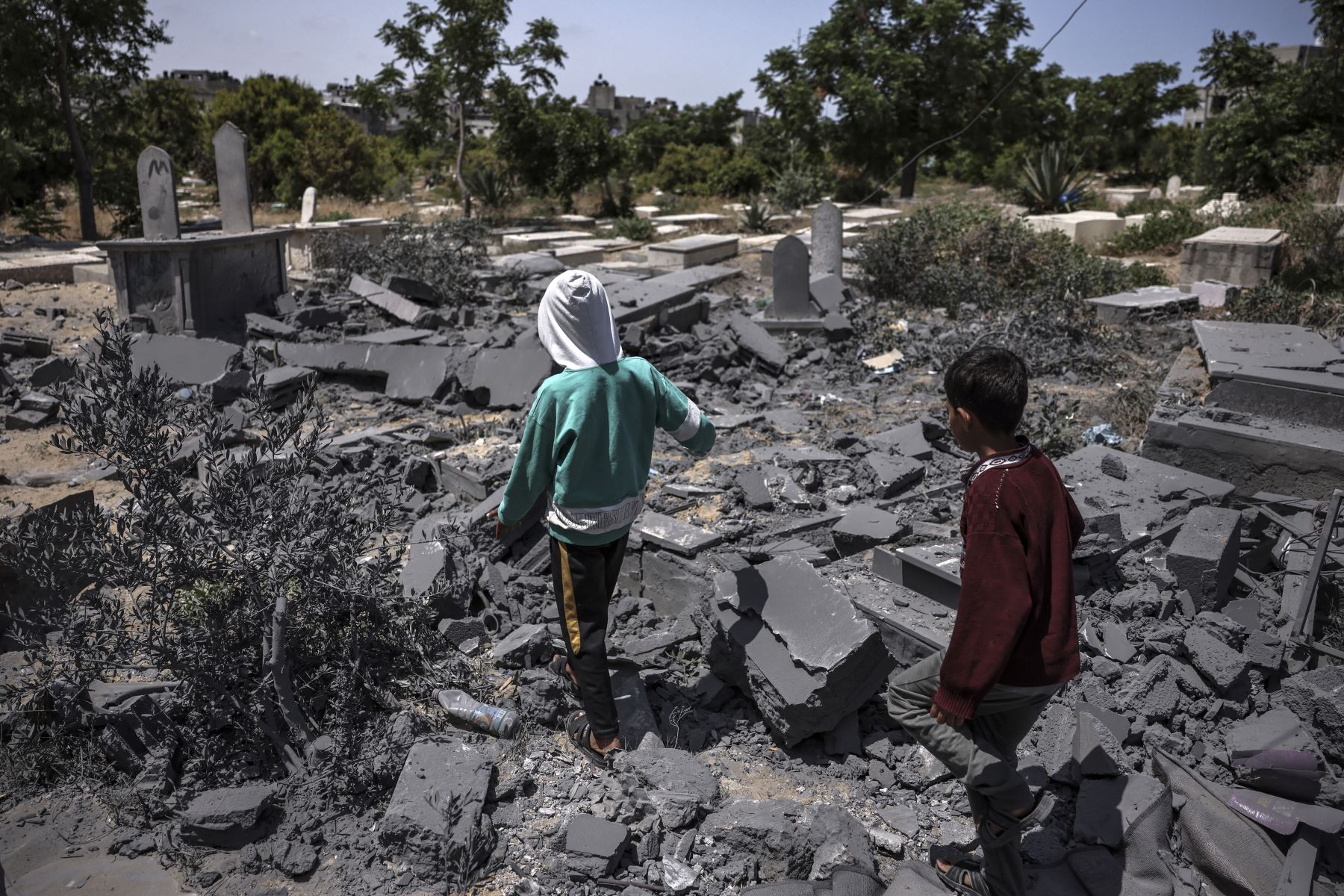 Escombros en la Franja de Gaza tras un ataque aéreo israelí. Foto: AFP