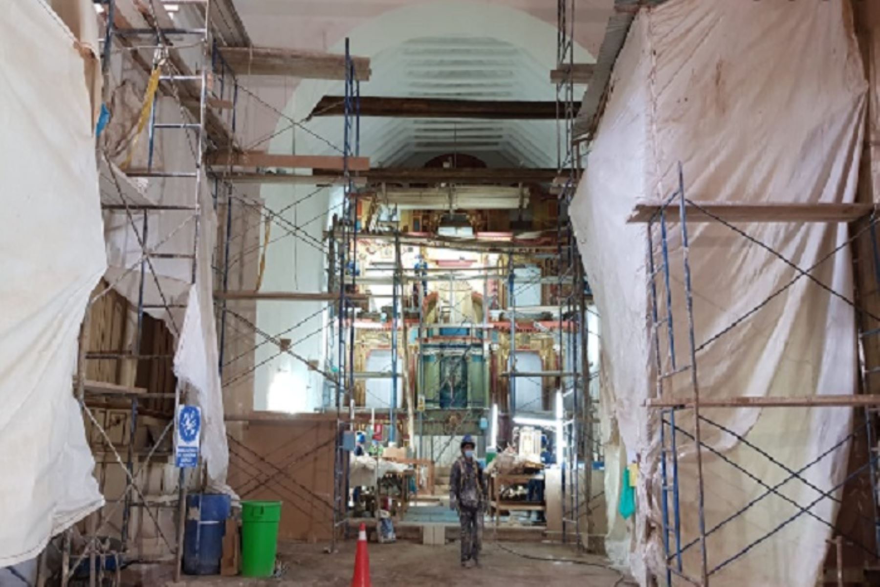 Los trabajos de restauración en el templo de Paucartambo registra un avance del 74 %. Será entregado en agosto próximo.
