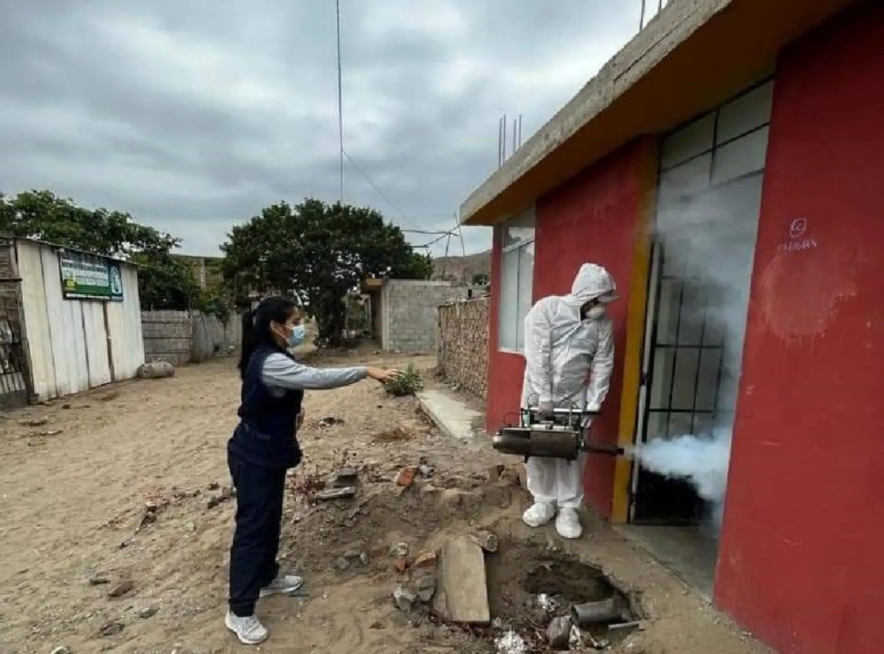 Las brigadas redoblan sus acciones para combatir el brote de dengue y eliminar los criaderos del zancudo transmisor de la enfermedad que pone en riesgo continuidad de las clases presenciales. ANDINA/Difusión