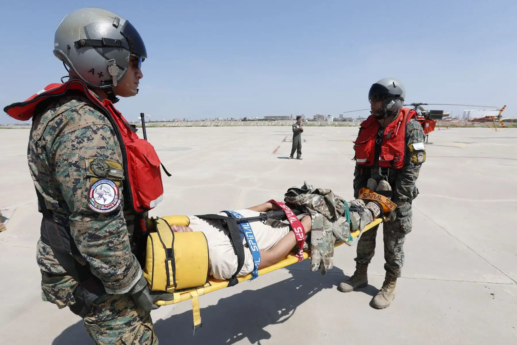 La Fuerza Aérea Argentina realizó ensayos de evacuaciones aeromédicas en Chiclayo, como parte de la agenda del ejercicio combinado "Cooperación IX", que se realiza en el Perú del 8 al 18 de mayo. Foto: ANDINA/Daniel Bracamonte