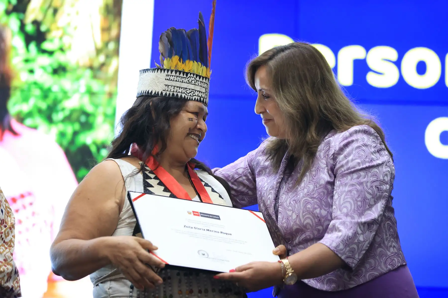 Presidenta Dina Boluarte, junto con la ministra de Cultura, participa en la conmemoración del Día Nacional de la Mujer Indígena u Originaria. Foto:Prensa Presidencia