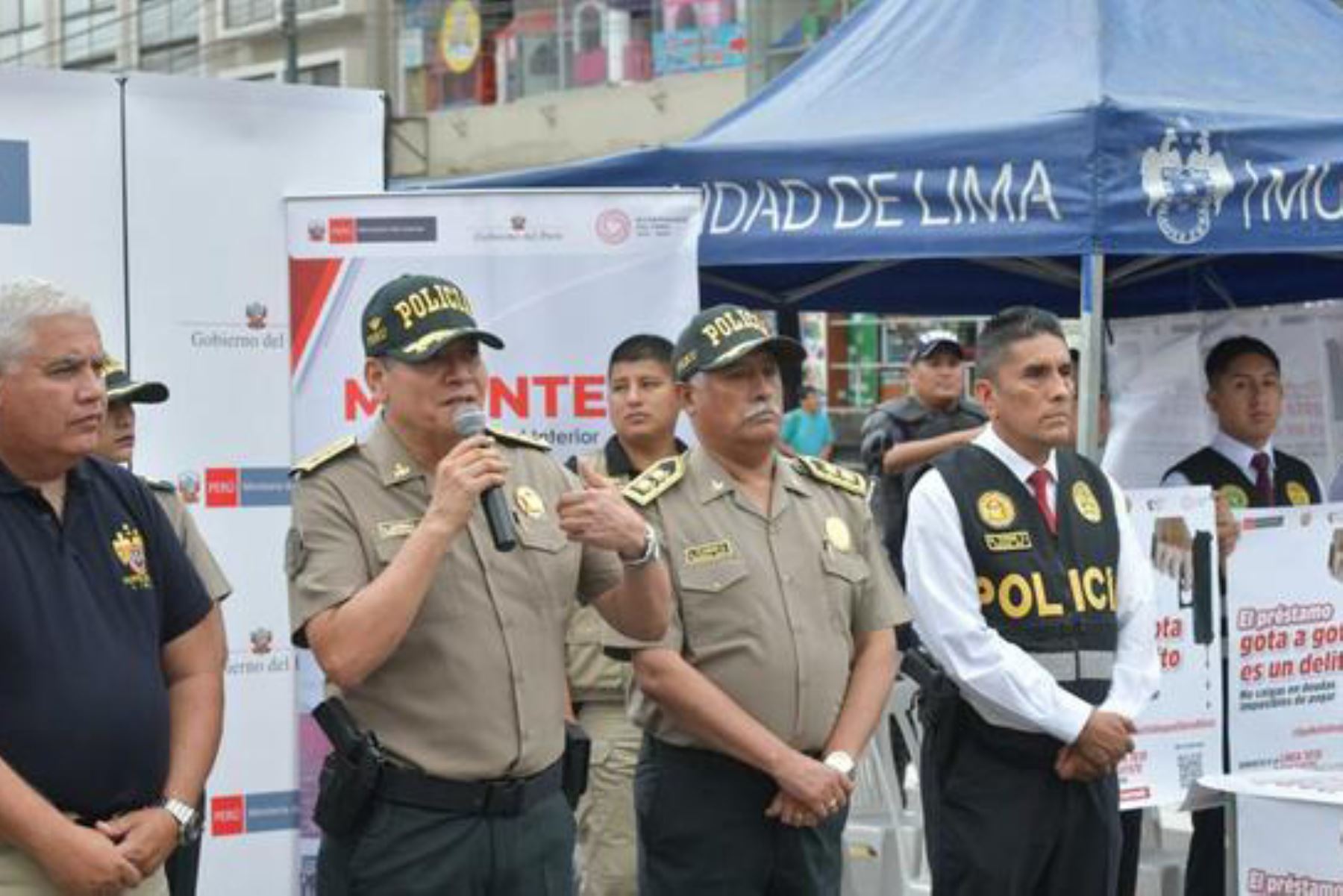 El Ministerio del Interior, la Policía Nacional del Perú y la Municipalidad Metropolitana de Lima suman esfuerzos luchar contra préstamos “gota a gota”. ANDINA/ Mininter