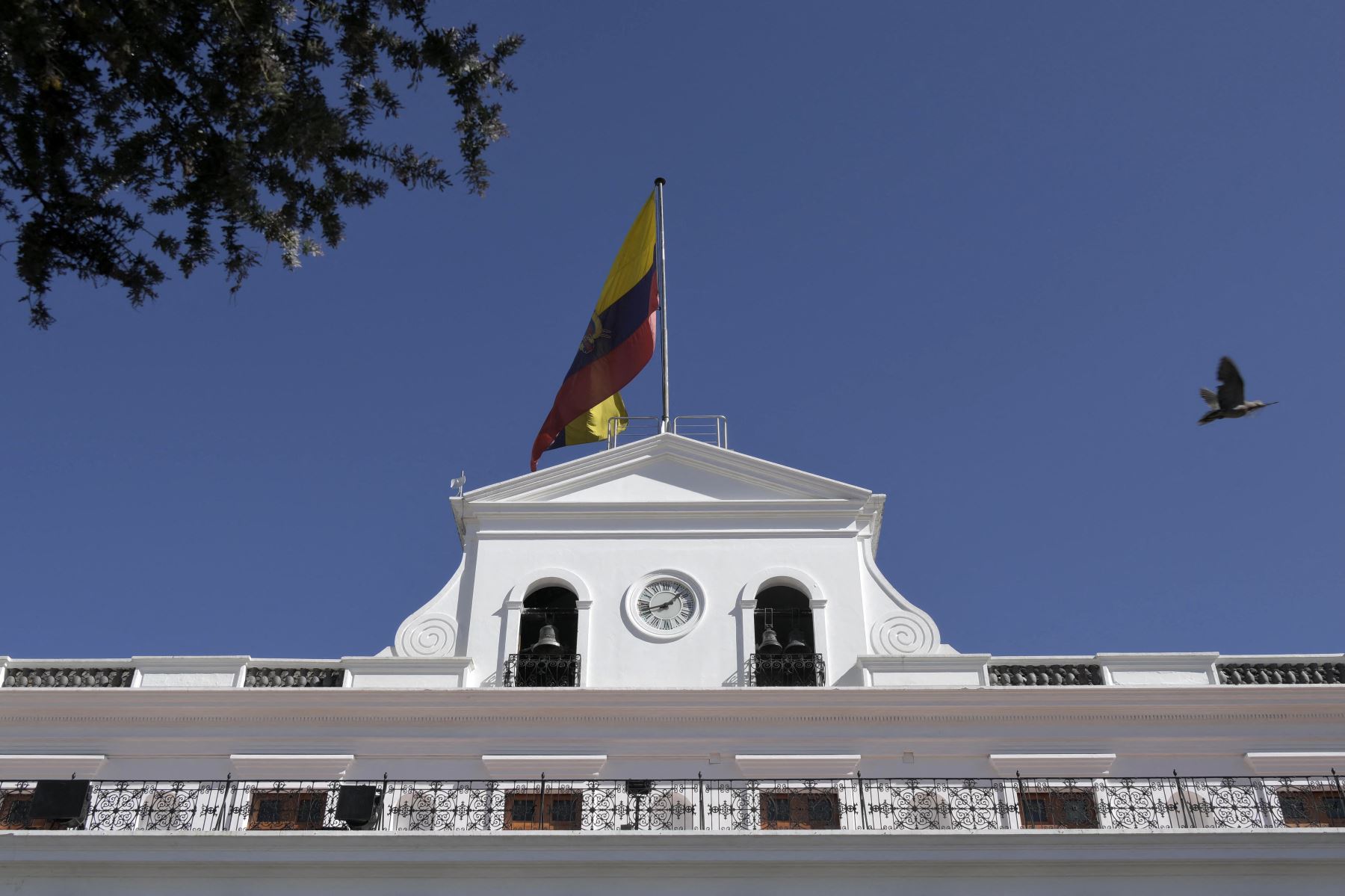 Vista parcial de la fachada del Palacio de Carondelet, sede del Gobierno de Ecuador. Foto: ANDINA/ AFP