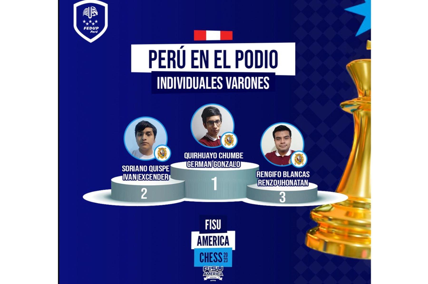 Universidad San Marcos felicitó a los estudiantes que obtuvieron primeros puestos en Campeonato Panamericano Universitario de Ajedrez. Foto: ANDINA/Difusión