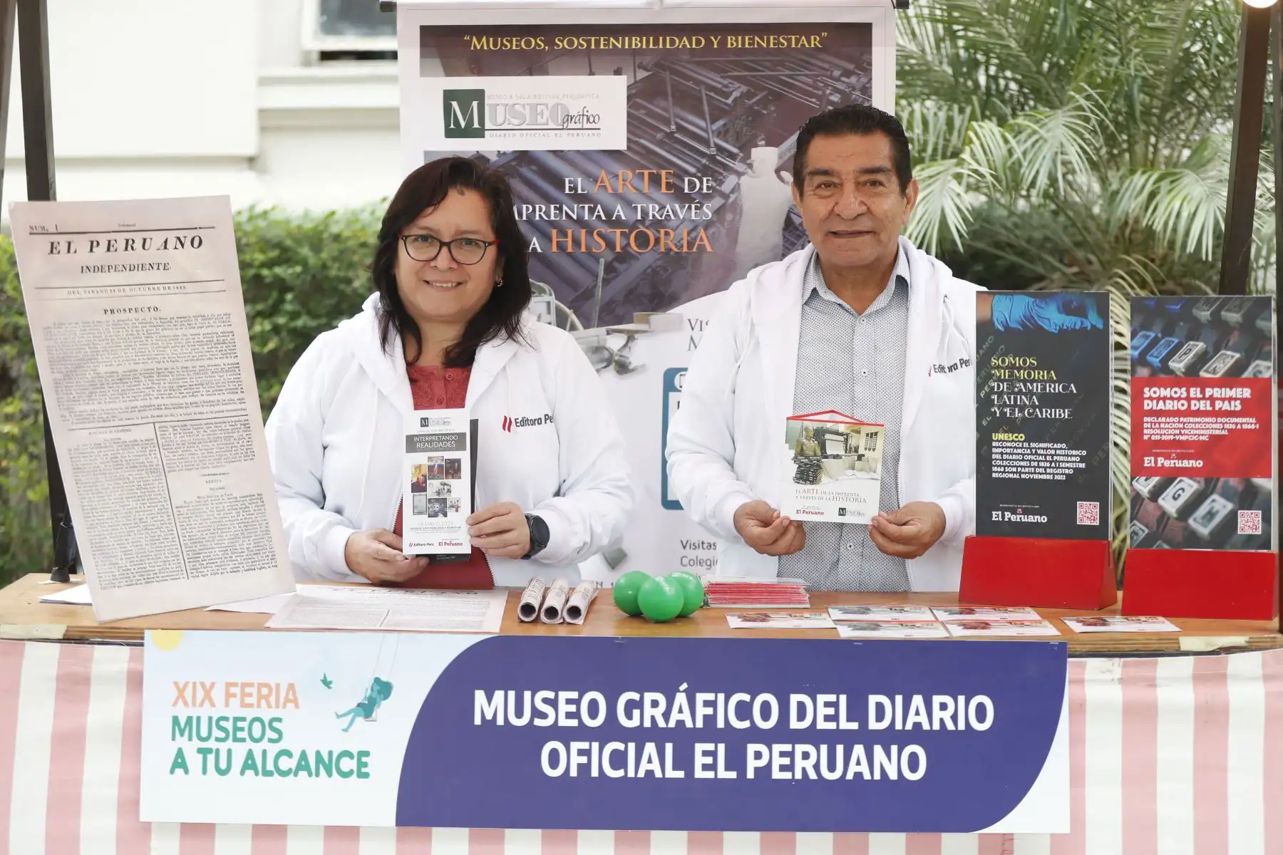 Este sábado 20 y domingo 21 se desarrollará la XXI Feria Museos a tu alcance en la explanada del Museo Metropolitano de Lima y el Diario Oficial “El Peruano” estará presente brindando información al público asistente sobre la historia de este medio periodístico que fundó Simón Bolívar en 1825, y mereció el reconocimiento de la Unesco como Memoria del Mundo.
Foto: ANDINA/Daniel Bracamonte