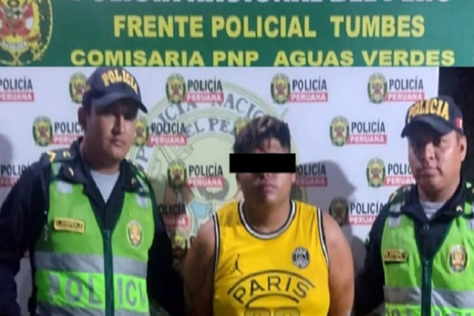 El detenido fue trasladado a la comisaría de Aguas Verdes para continuar con las diligencias policiales.