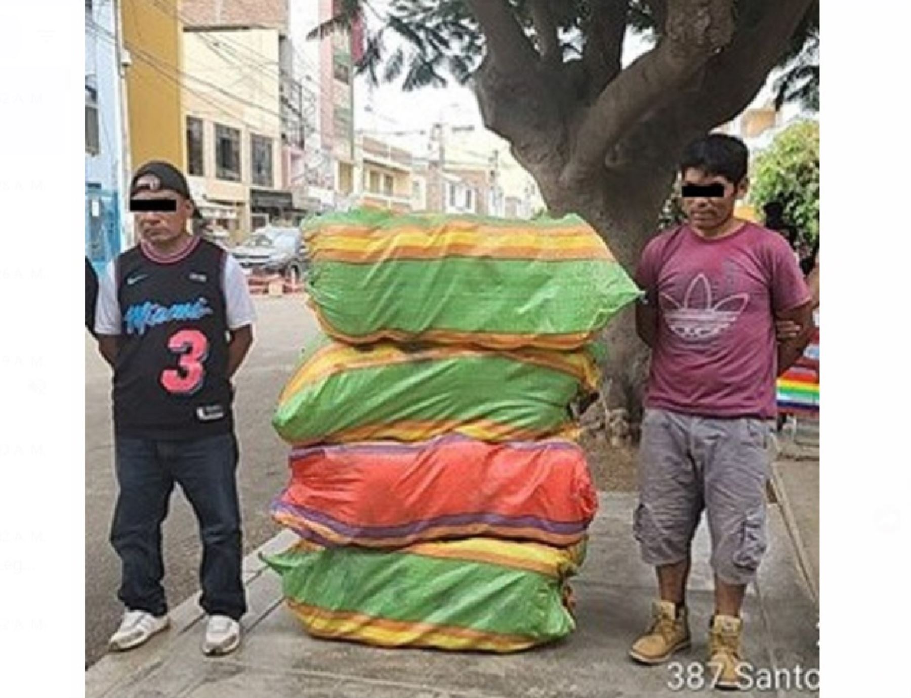 Policía Nacional detuvo en Trujillo a dos personas que transportaban en un camión un cargamento de 85 kilos de marihuana. Foto: ANDINA/difusión.