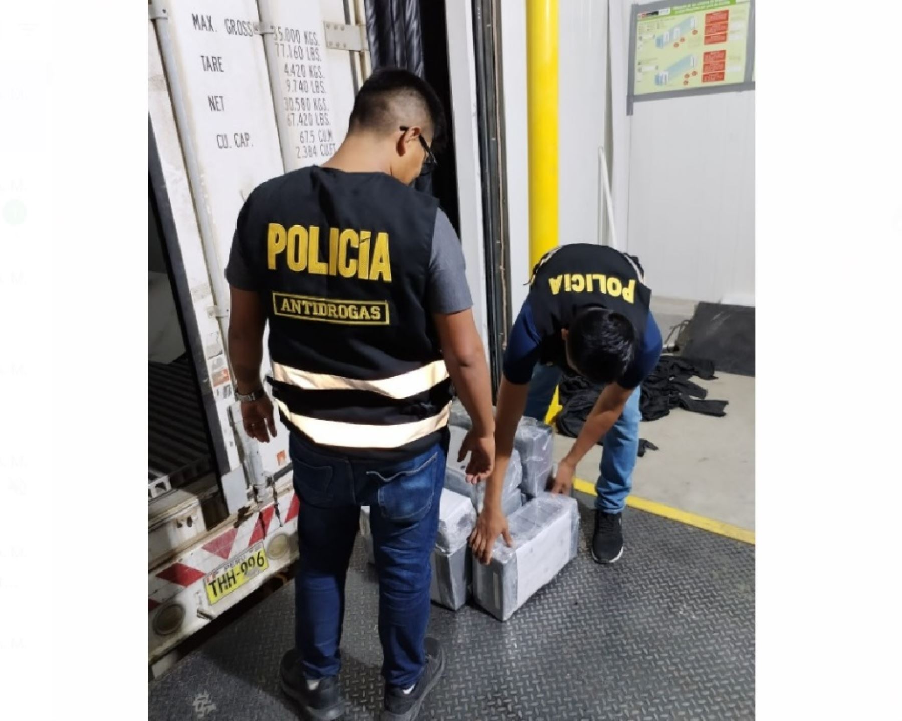 La Policía Nacional incautó más de 90 kg de droga durante una intervención a un vehículo de carga en el distrito de Olmos, en Lambyeque.