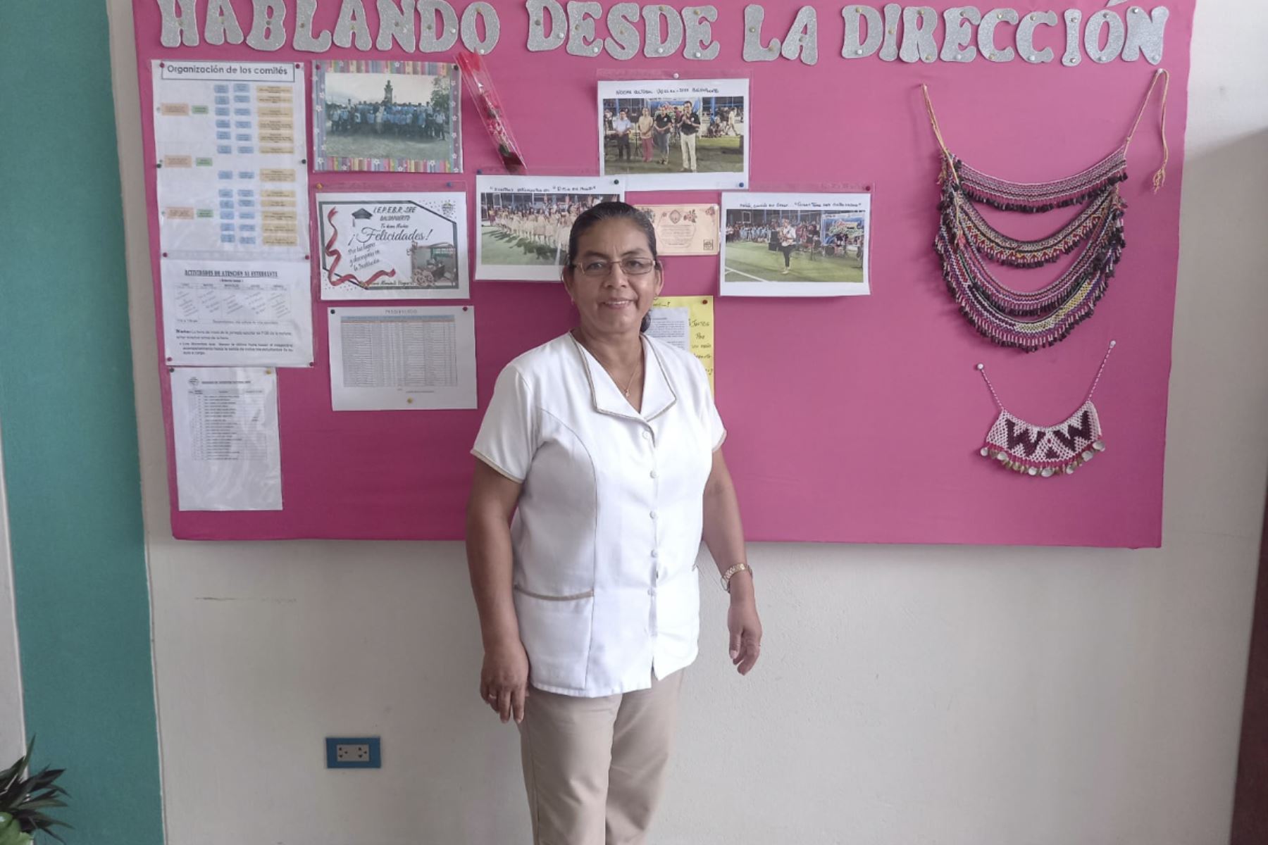 Marusela Vargas Santillán asumió la dirección del colegio Balsapuerto el 2019. ANDINA/ I.E Balsapuerto.