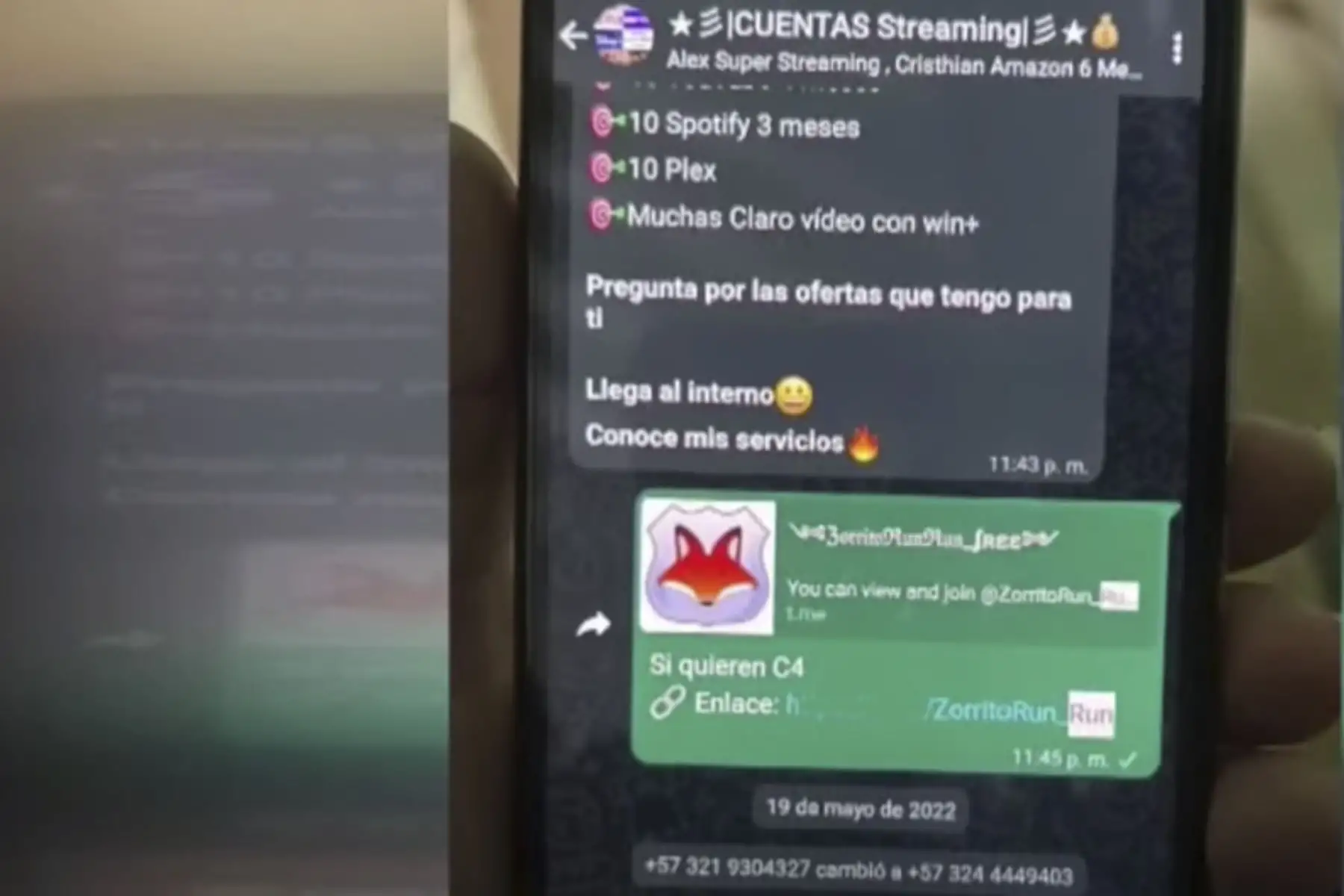 En el grupo de Telegram tiene 375 miembros y desde allí se ofrecía el acceso a una web con la denominación "Zorrito RunRun".