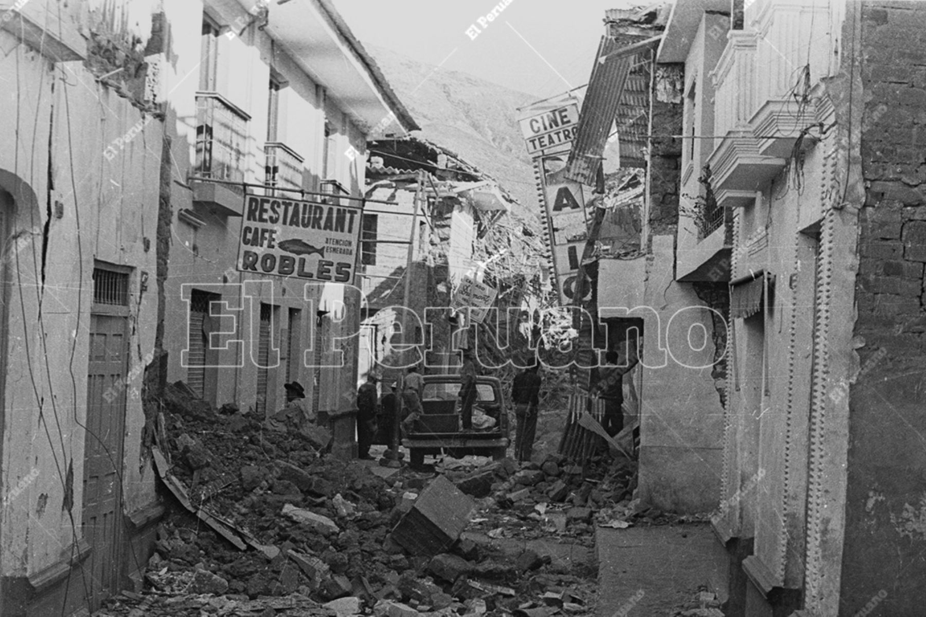 Huaraz -1 junio 1970 / El terremoto dejó en escombros gran parte de la ciudad de Huaraz. Foto: Archivo Histórico de El Peruano
