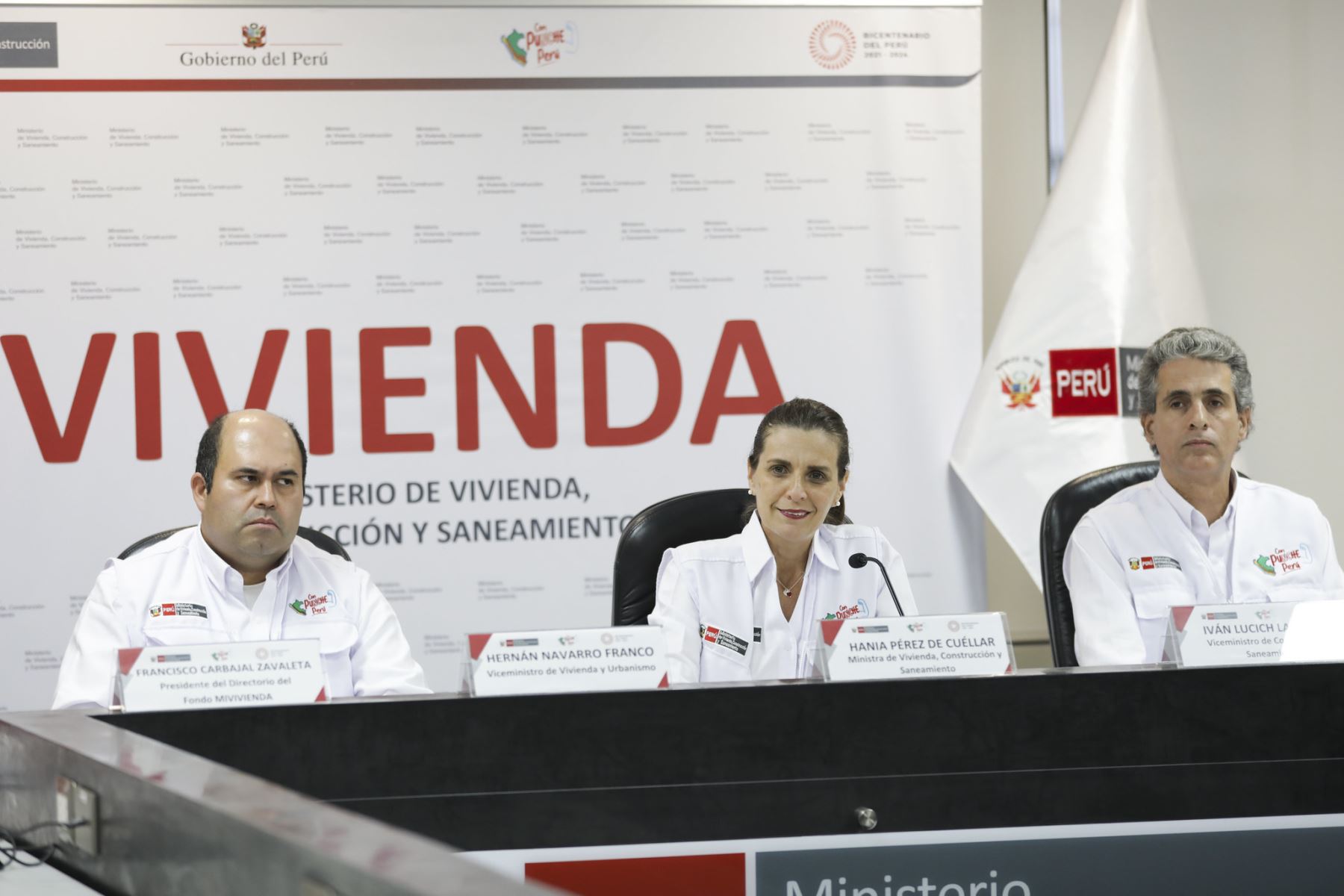 Ministra de Vivienda, Hania Pérez De Cuéllar brinda conferencia de prensa sobre acciones en materia de lucha contra la corrupción.
Foto: Ministerio de Vivienda