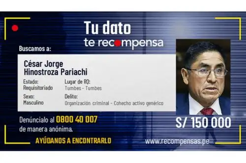 Mininter incluye a exjuez César Hinostroza en el Programa de Recompensas.