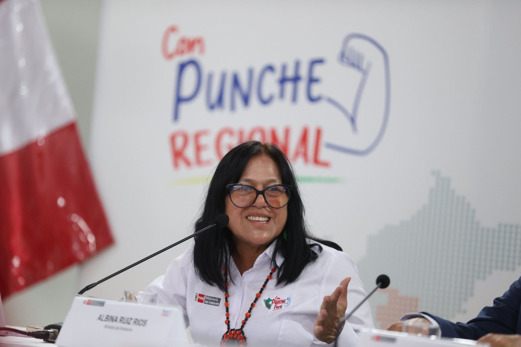 La ministra del Ambiente, Albina Ruiz participa en el lanzamiento de Con Punche Regional San Martín, desde Moyobamba. Foto: ANDINA/PCM