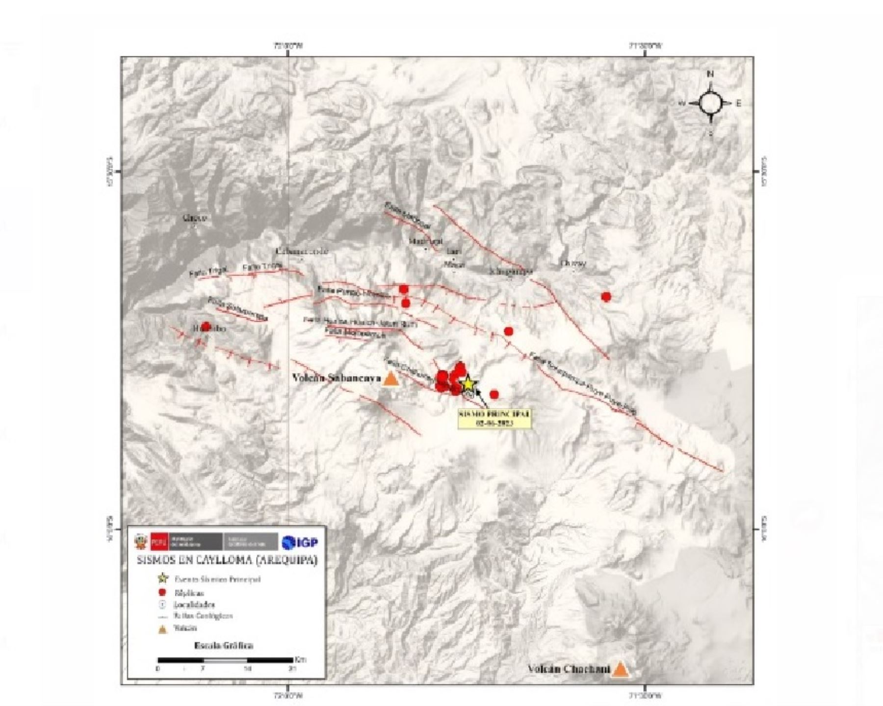 Los continuos temblores que se registran en la provincia de Caylloma, en Arequipa, tienen su origen en la reactivación de falla tectónica. ANDINA/Difusión