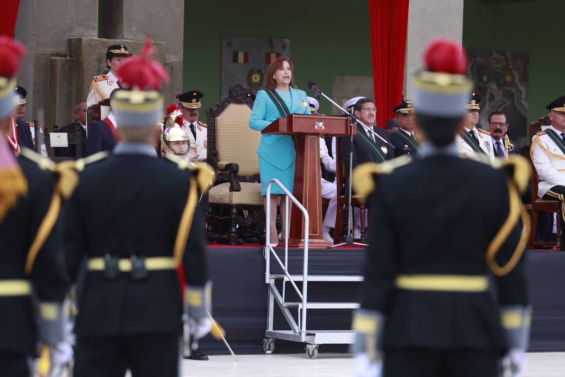Jefa de Estado, Dina Boluarte, preside ceremonia por el 143º aniversario del Día de la Respuesta y Honor Nacional.
Foto: ANDINA/Prensa Presidencia