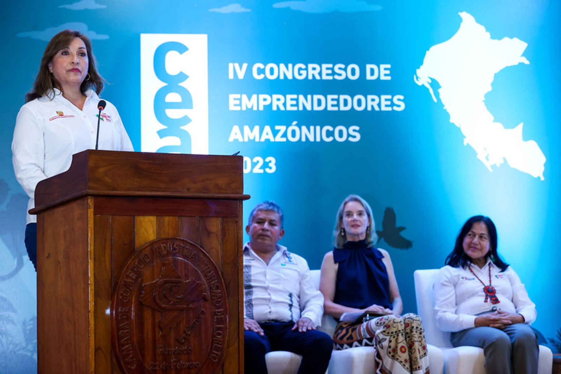 Presidenta Dina Boluarte inaugura el IV Congreso de Emprendedores Amazónicos: “Por el desarrollo sostenible e inclusivo de la Amazonía con visión al 2050” en Loreto. Foto: ANDINA/ Prensa Presidencia