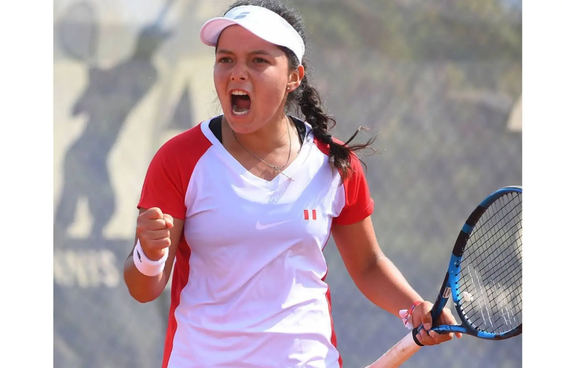 Lucciana Pérez Alarcón, celebra un punto durante un torneo en Turquia. Foto: Instagram/lucciana_perez