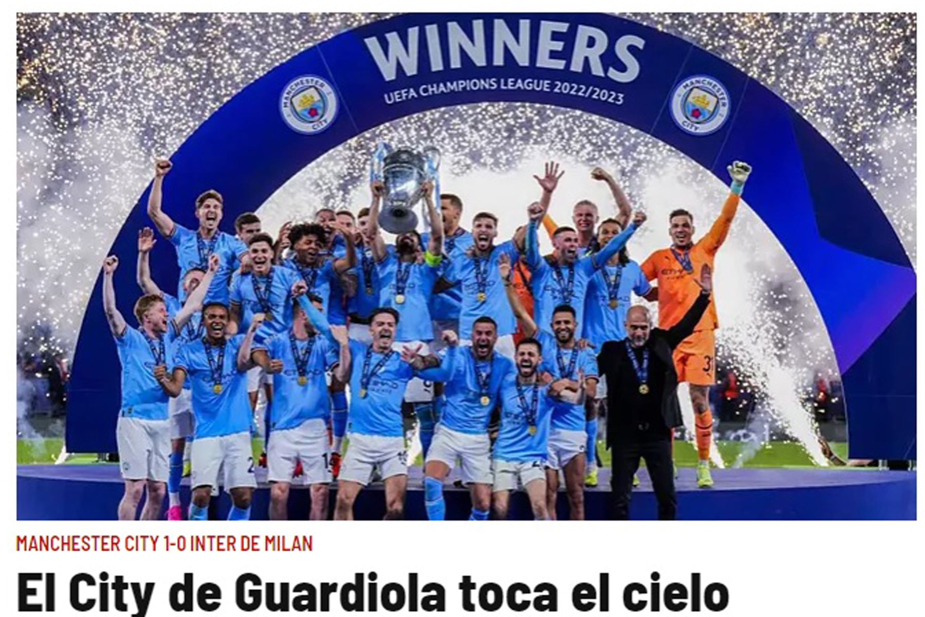 Así informan los medios internacionales el triunfo de Manchester City. En la imagen, portada del diario Marca.
Foto: Internet/Medios
