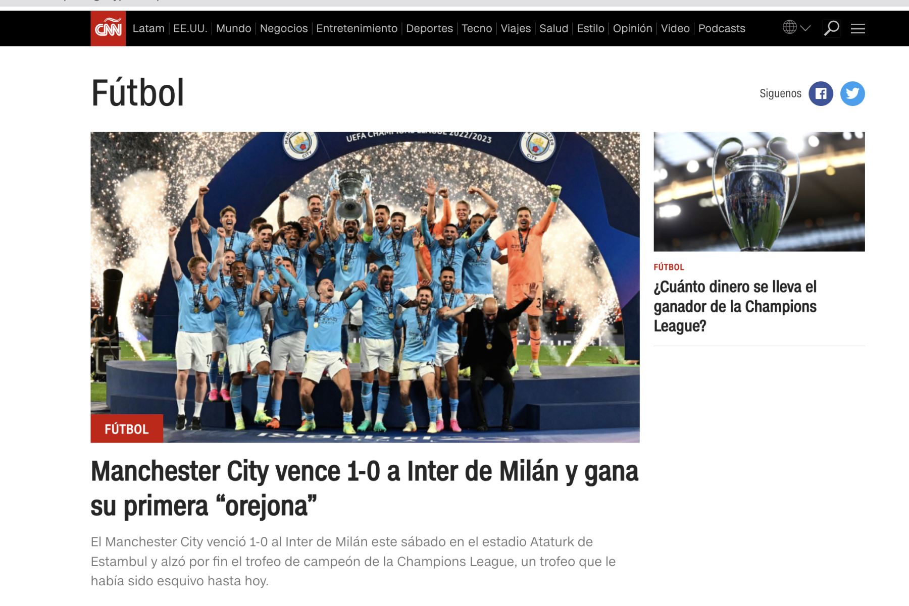 Así informan los medios internacionales el triunfo de Manchester City. En la imagen, portada del diario Olé.
Foto: Internet/Medios