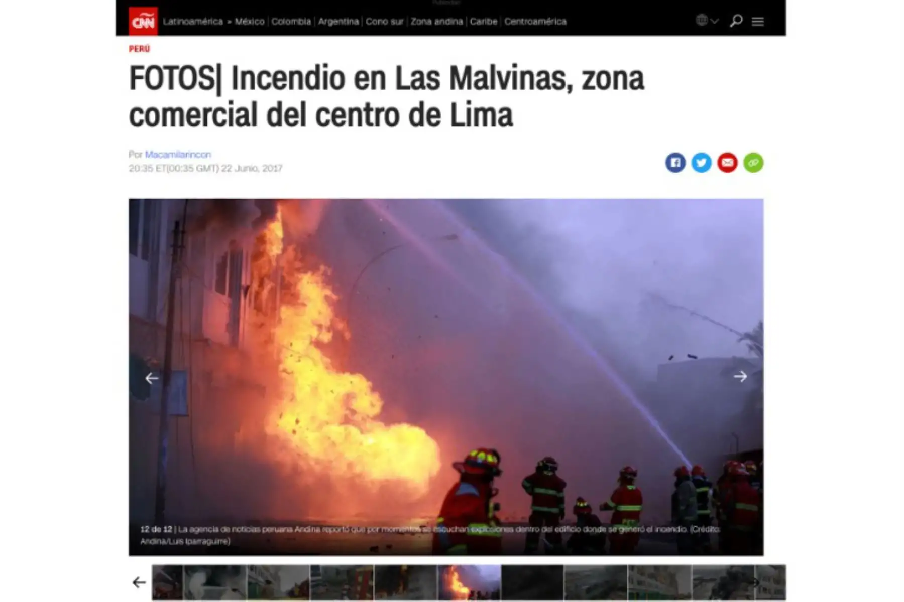 Publicaciones de nuestras coberturas fotográficas en los medios de comunicación internacionales. Foto: ANDINA
