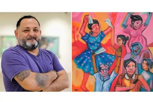 "Fiesta": artista plástico Jorge Vela expone en el Centro Cultural Moyobamba. Foto: ANDINA/Difusión