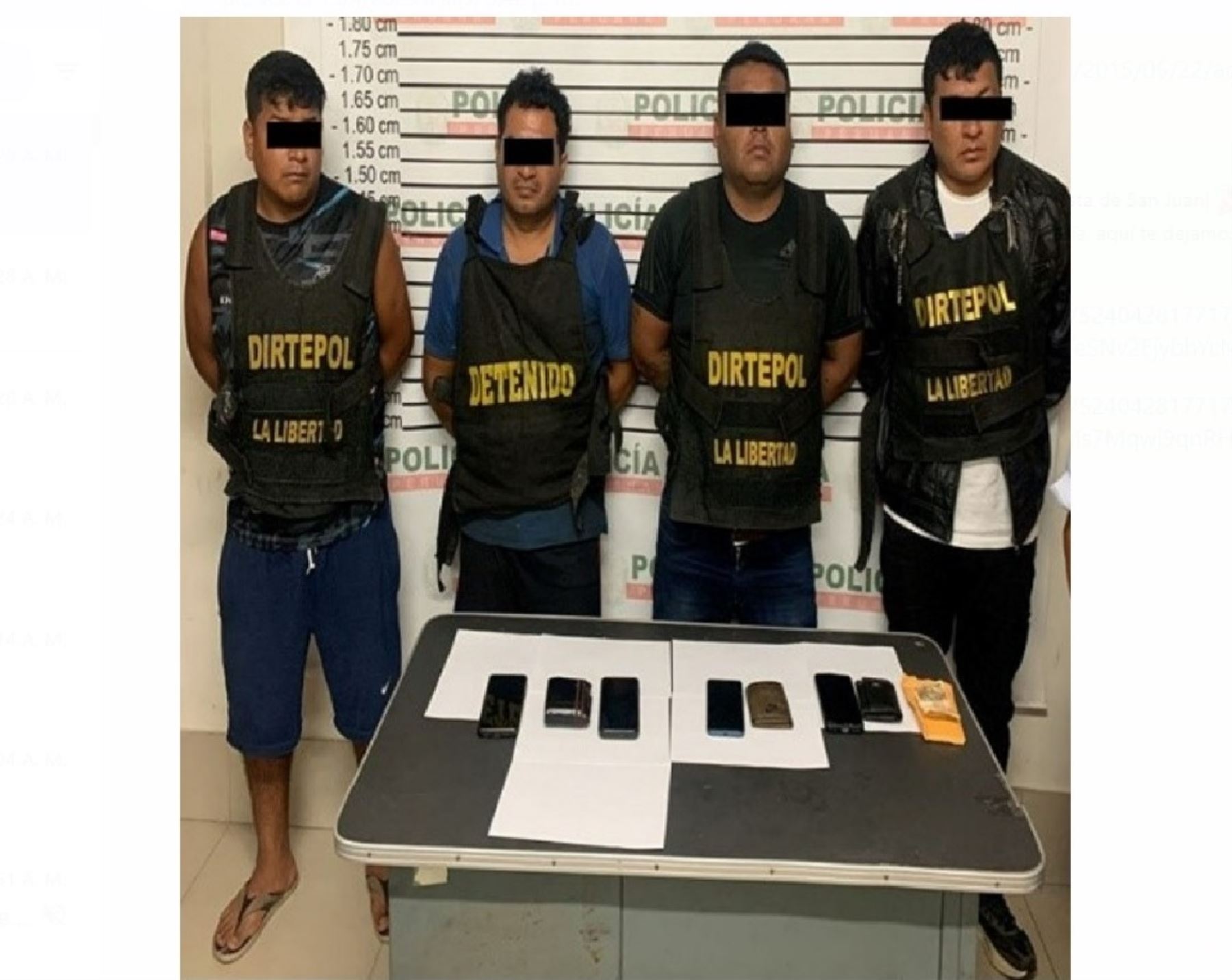 Entre los detenidos por la Policía Nacional en Trujillo figuran sujetos implicados en el delito de extorsión. ANDINA/Difusión