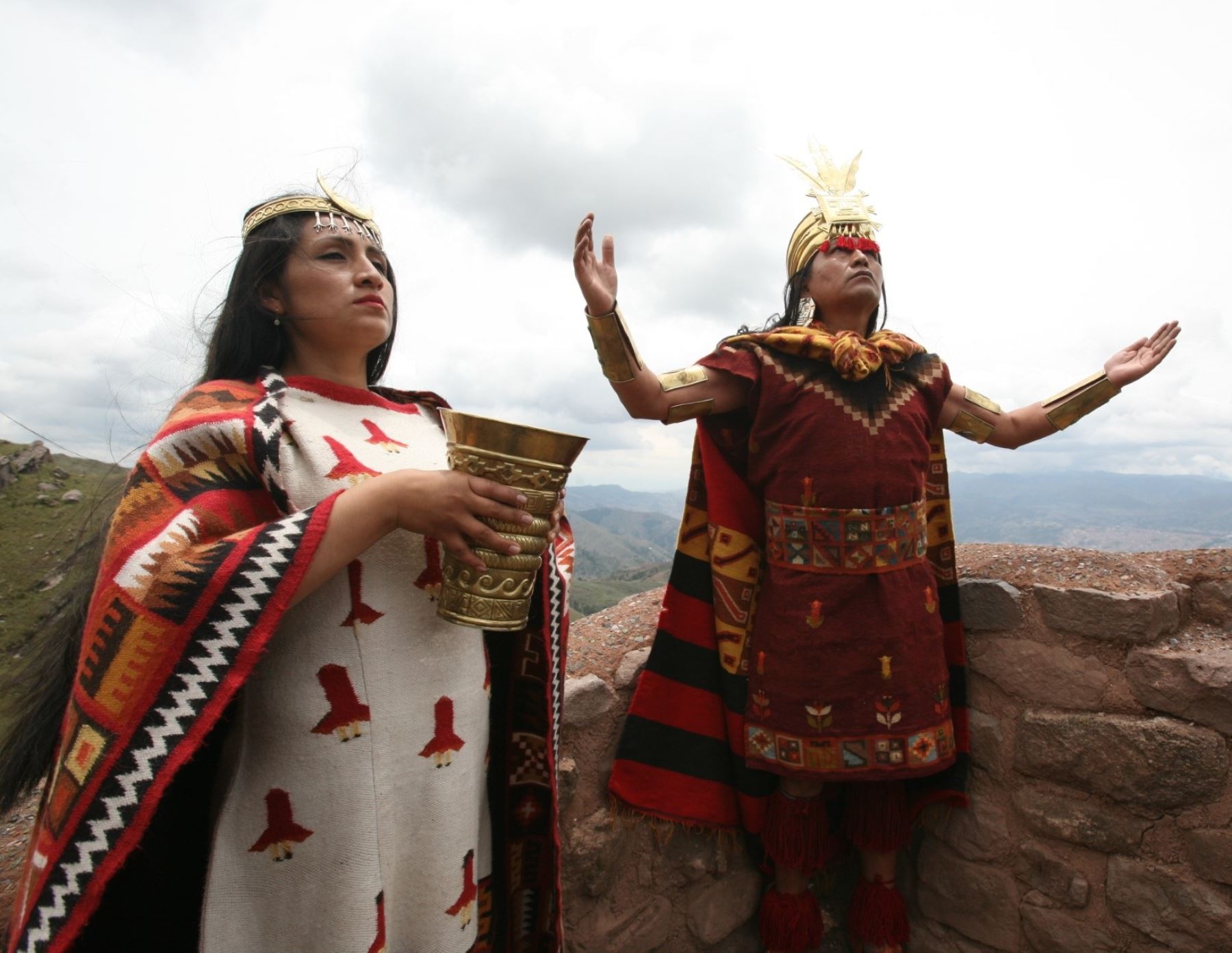 Actores cusqueños escenificarán este sábado 17 de junio la fundación de Cusco en el apu Huanacaure, la montaña sagrada de los incas. ANDINA/Percy Hurtado Santillán