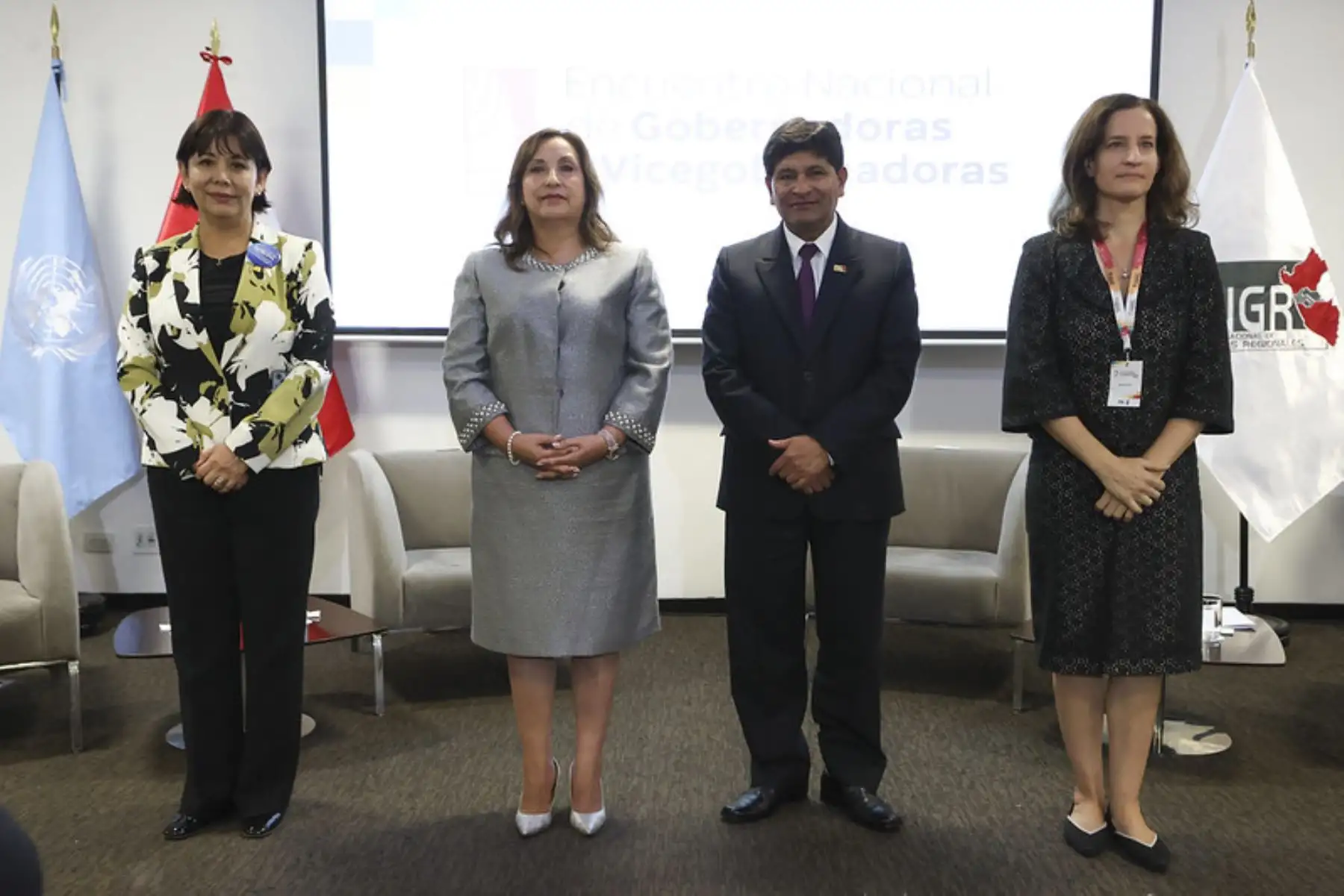 La presidenta Dina Boluarte, participa en el Primer Encuentro Nacional de Gobernadoras y Vicegobernadoras 2023. Foto: ADINA/ Prensa Presidencia