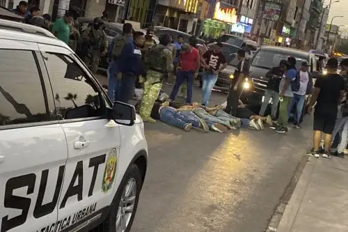 Además de abatir a Cristopher Gonzáles (a) Maldito Cris, la Policía Nacional redujo a un grupo de sujetos pertenecientes a bandas criminales. ANDINA/ Foto: Gerardo Cabrera.