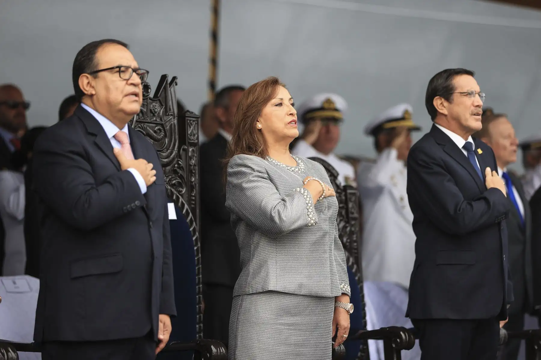 Jefa de Estado, Dina Boluarte, participa en ceremonia de zarpe del Buque Escuela a Vela B.A.P. Unión que dará la vuelta al mundo.
Foto: ANDINA/Prensa Presidencia