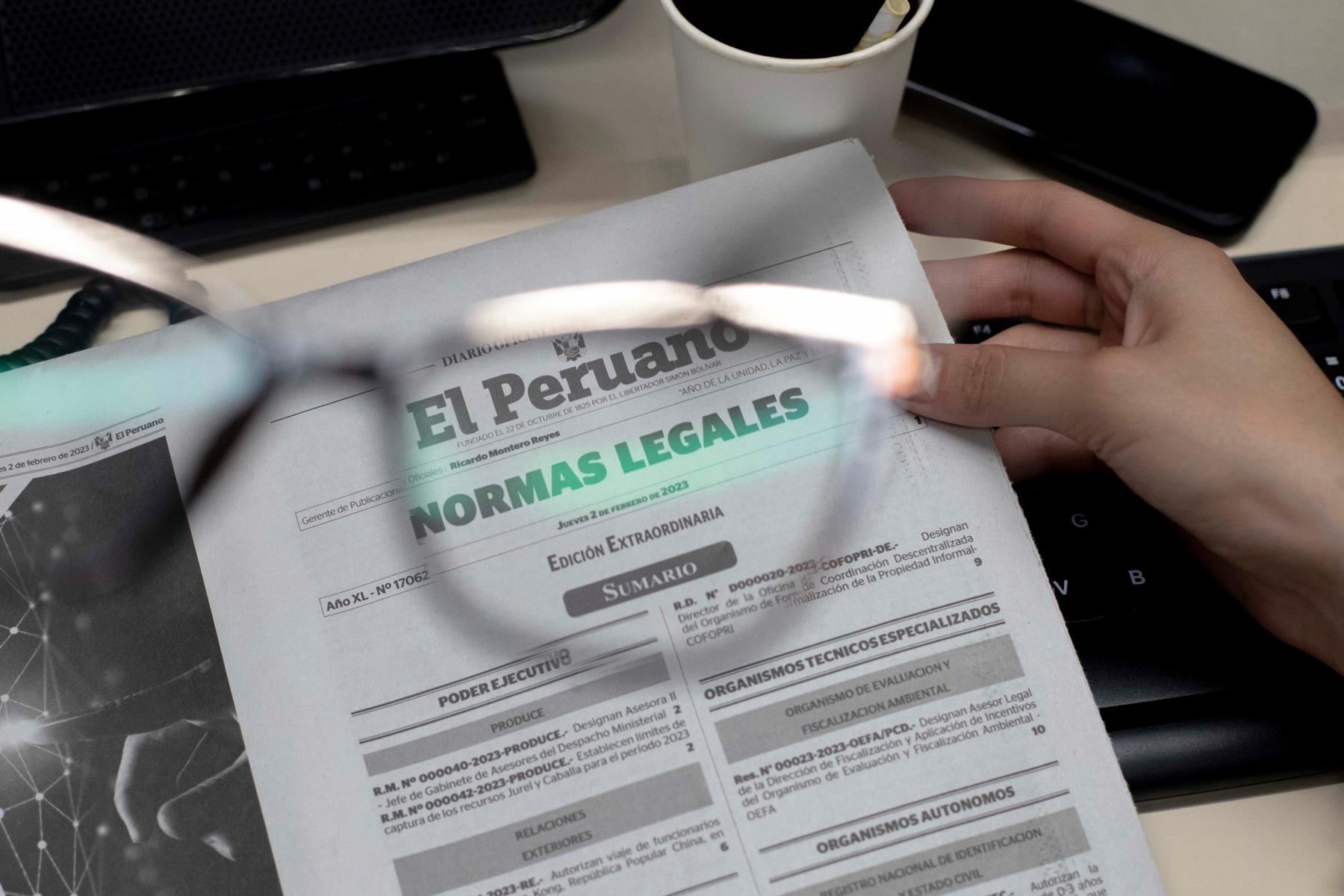 Cuadernillo de Normas Legales del Diario Oficial El Peruano. Foto: ANDINA/archivo