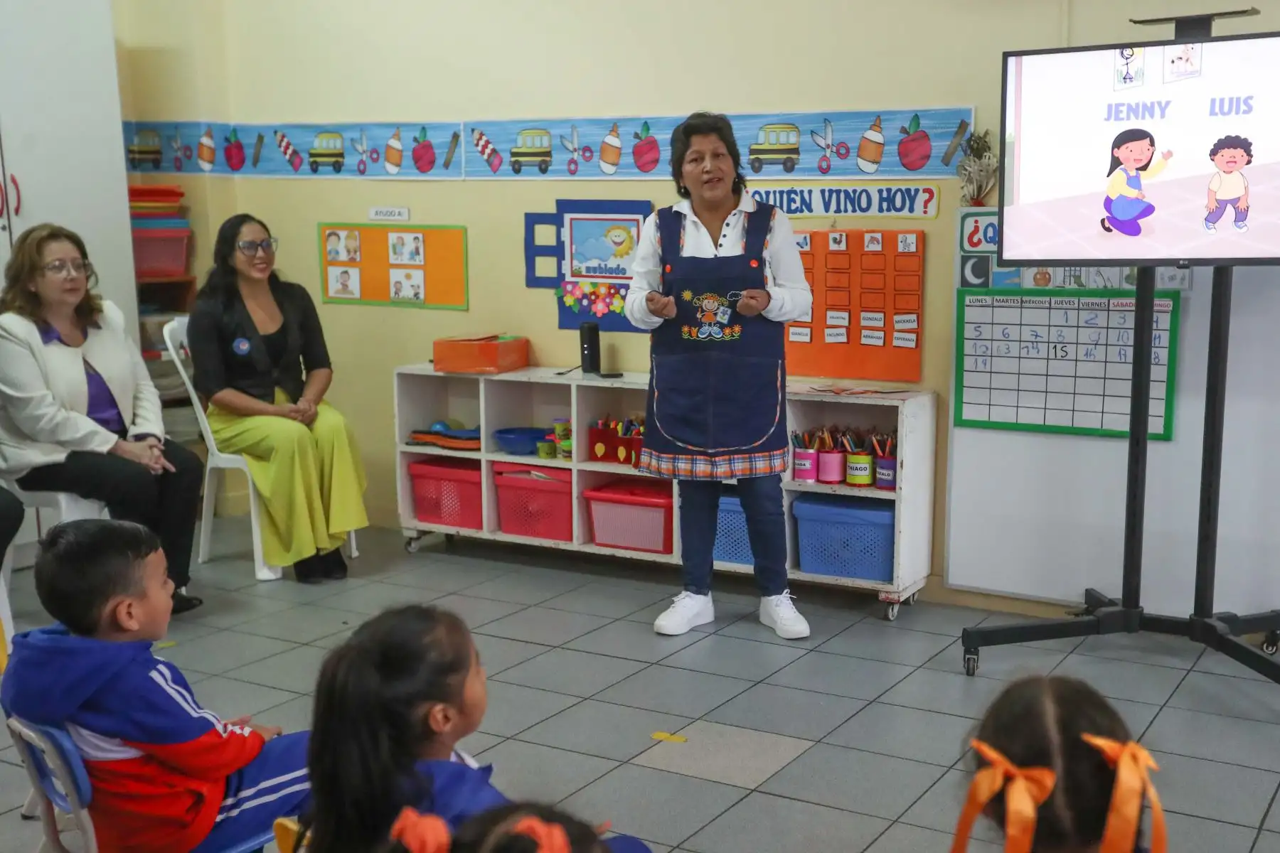 La ministra de Educación, Magnet Márquez, presenta la estrategia para la enseñanza de inglés a 4335 niños de  inicial de 26 colegios públicos de Lima Metropolitana, Callao, Arequipa y Cusco. Foto: ANDINA/ Daniel Bracamonte
