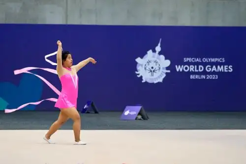 Silvana Peche fue la mejor en la gimnasia rítmica en los Juegos Mundiales Berlín 2023 de Olimpiadas Especiales