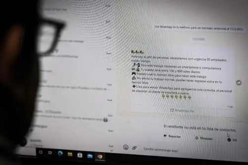 Las falsas ofertas laborales se distribuyen en WhatsApp y redes sociales. Foto: ANDINA