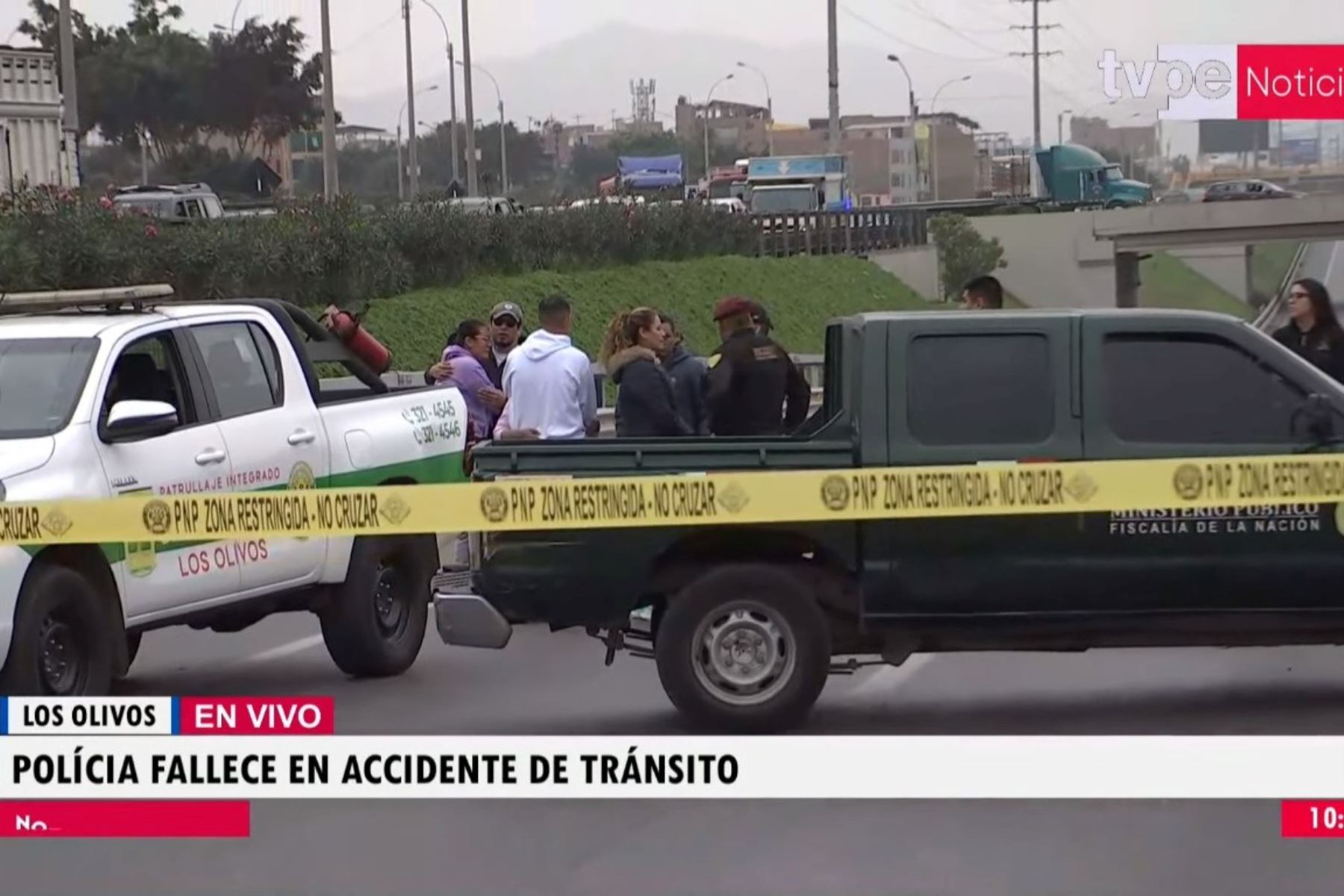 Fallece suboficial en accidente de tránsito en Los Olivos. Foto: Captura TV