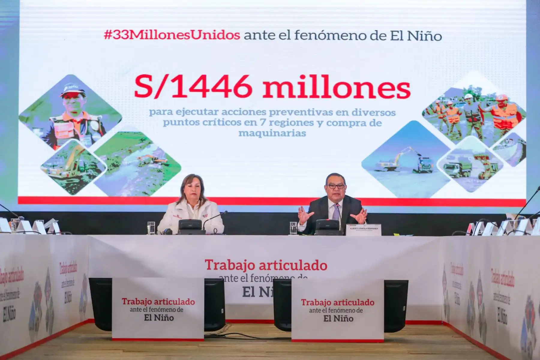 Dina Boluarte, presidenta de la república, participa en encuentro intergubernamental "Preparación ante el fenómeno de El Niño". Foto: ANDINA/ Prensa Presidencia