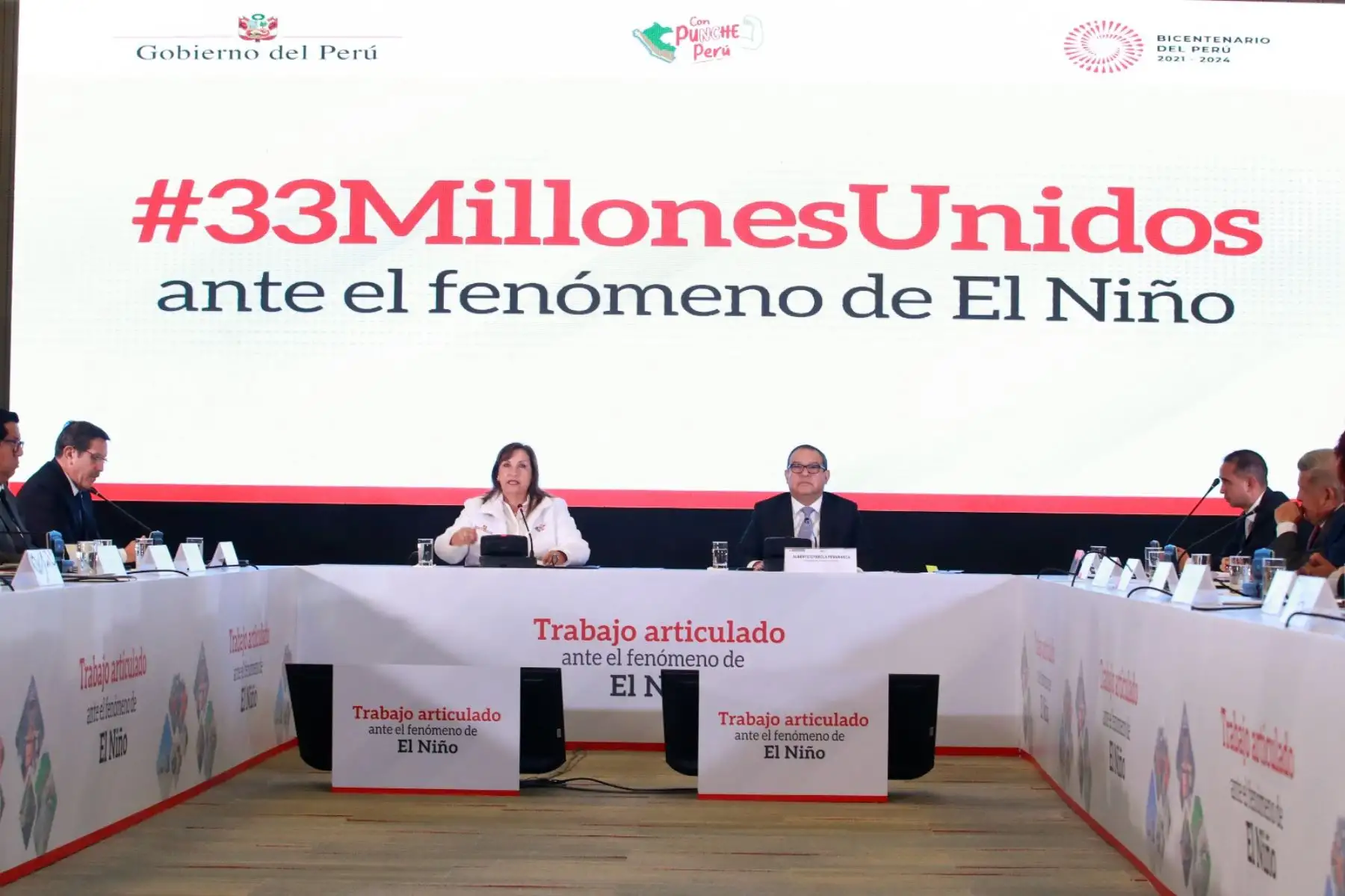 Jefa de Estado, Dina Boluarte, inauguró el Encuentro Intergubernamental Preparación ante el Fenómeno de El Niño. Foto: ANDINA/ Prensa Presidencia