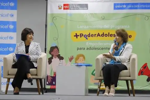 El Fondo de las Naciones Unidas para la Infancia (UNICEF) presentó esta mañana su programa #MásPoderAdolescente, financiado con fondos propios y que desarrollará en alianza con el Ministerio de la Mujer y Poblaciones Vulnerables (MIMP), los gobiernos regionales de Huancavelica, Loreto y Ucayali, y la Municipalidad de Carabayllo en Lima Norte. Foto:Difusión