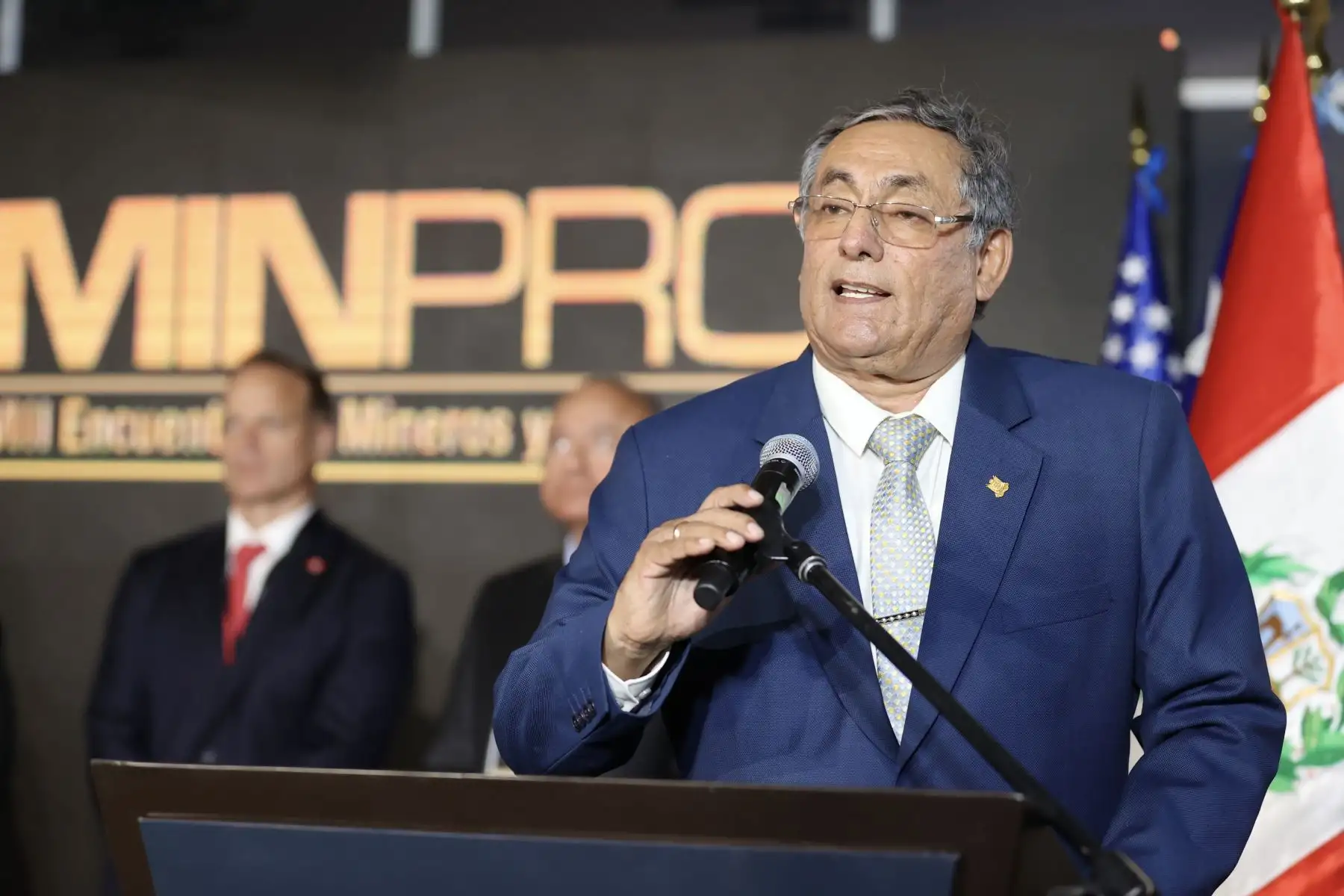 En el VIII Encuentro de Mineros y Proveedores – Minpro 2023 participaron también el ministro de Energía y Minas, Óscar Vera Gargurevich; el titular de Comercio Exterior y Turismo, Juan Carlos Mathews; Leandro García, gerente general de Cía. de Minas Buenaventura; el presidente de la Sociedad Nacional de Minería, Petróleo y Energía, Víctor Gobitz; así como los señores embajadores de Estados Unidos, Chile y Argentina.
Foto: ANDINA/ PCM